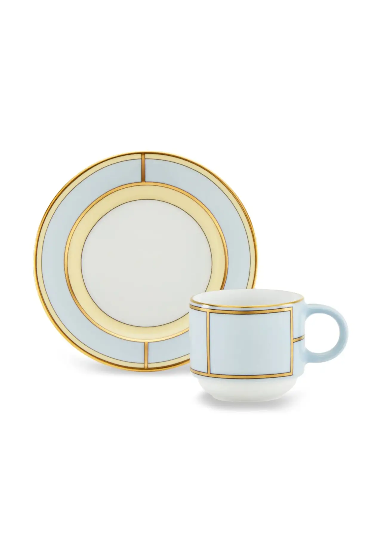 DIVA GIALLO & CELESTE / Coffee Cup & Saucer Pair Set