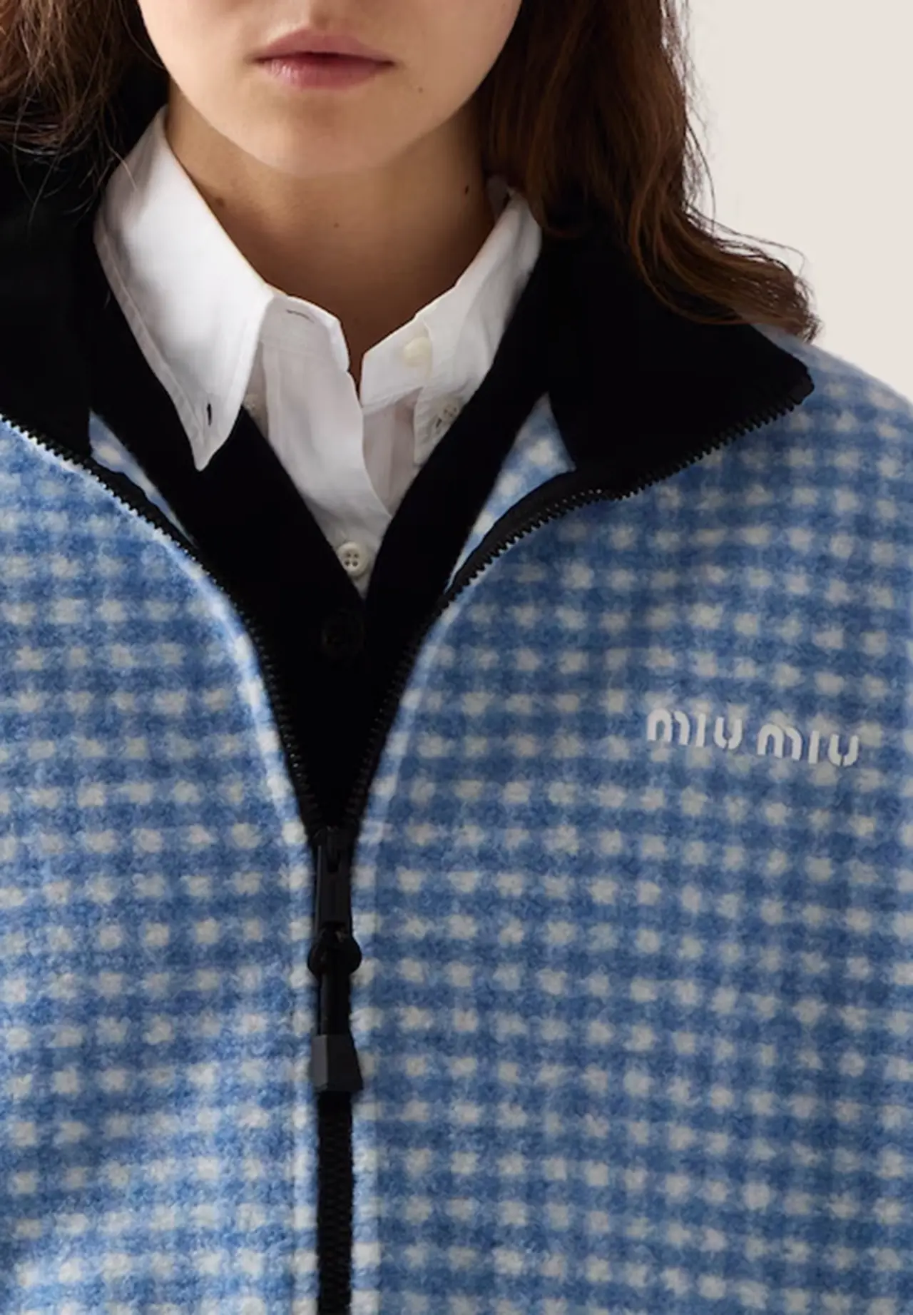 Gingham Fleece Jacket