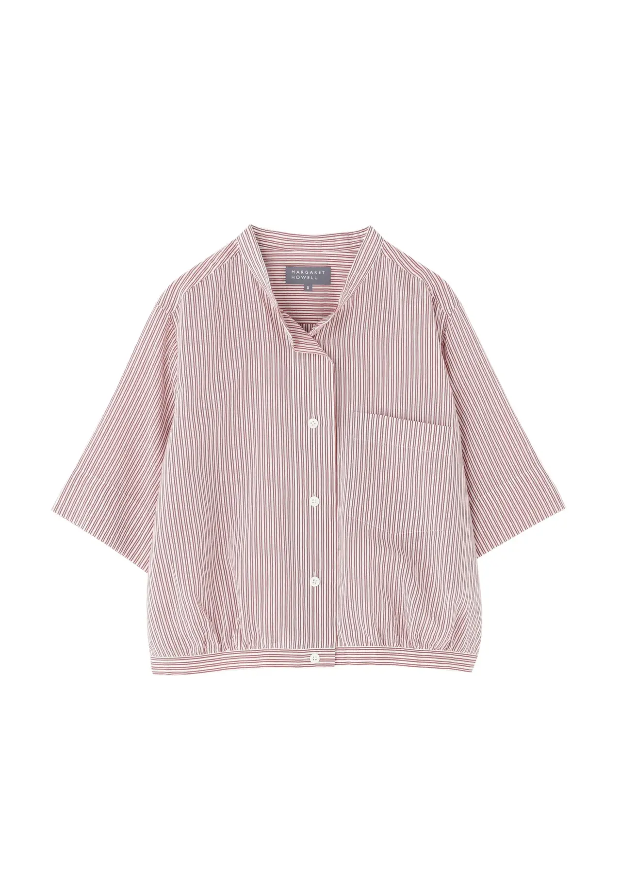 DOUBLE STRIPE COTTON SILK SHIRT | Matsuya Ginza
