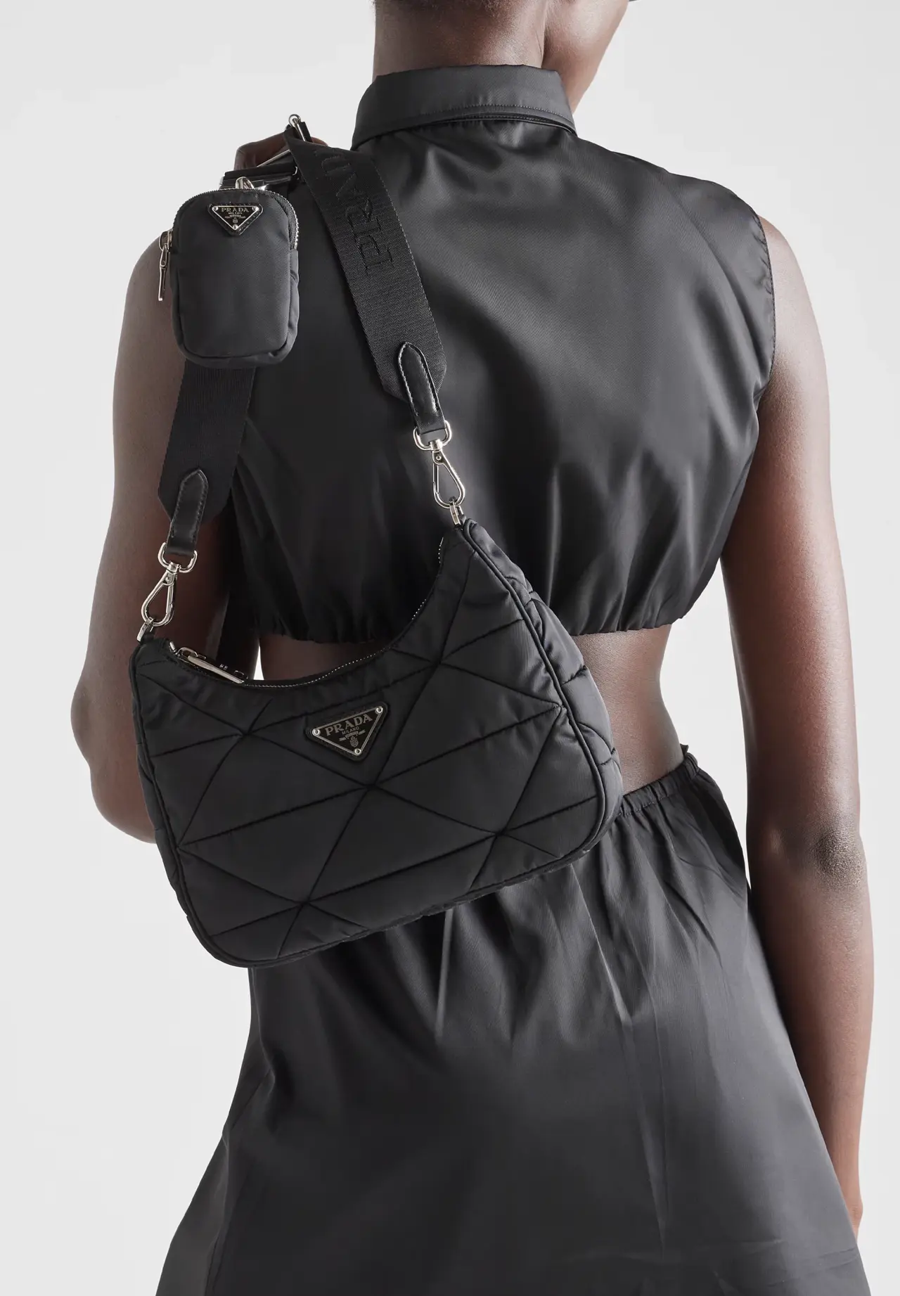 Padded Re-Nylon shoulder bag 1BC151 RDJN F0002 V B9O