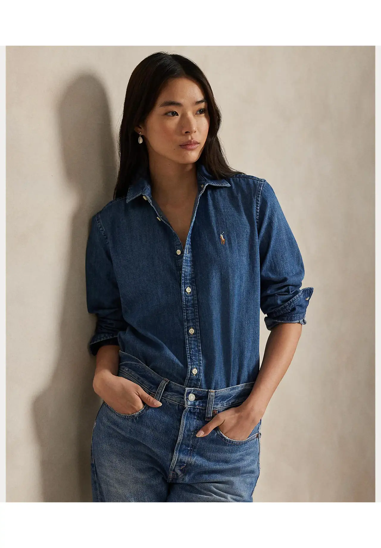 POLO RALPH LAUREN スリム フィット デニム シャツ | Matsuya Ginza