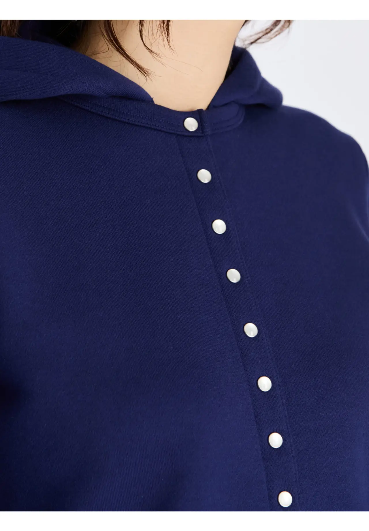 Organic Cotton Melton Long Sleeve Cardigan “Capuche”