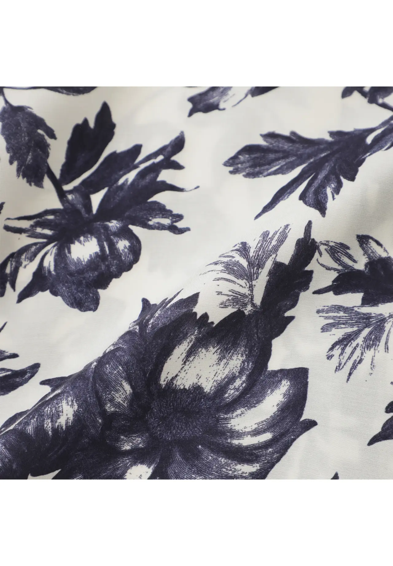 Sheer Flower Print Blouse (Washable / Cool Touch)