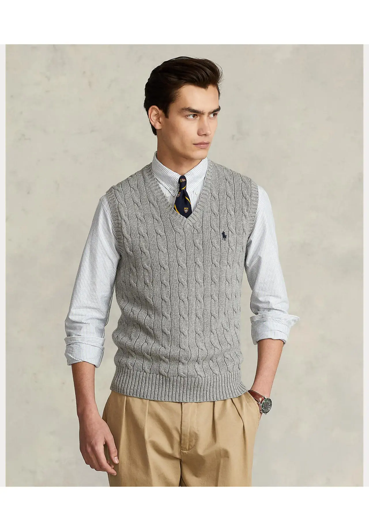 POLO RALPH LAUREN Cable Knit Cotton Sweater Vest