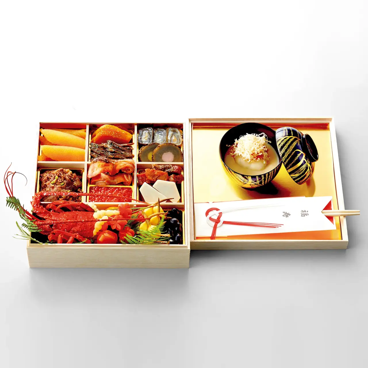 Special One-tier Osechi with Spiny Lobster (with Kyoto White Miso Ozoni)