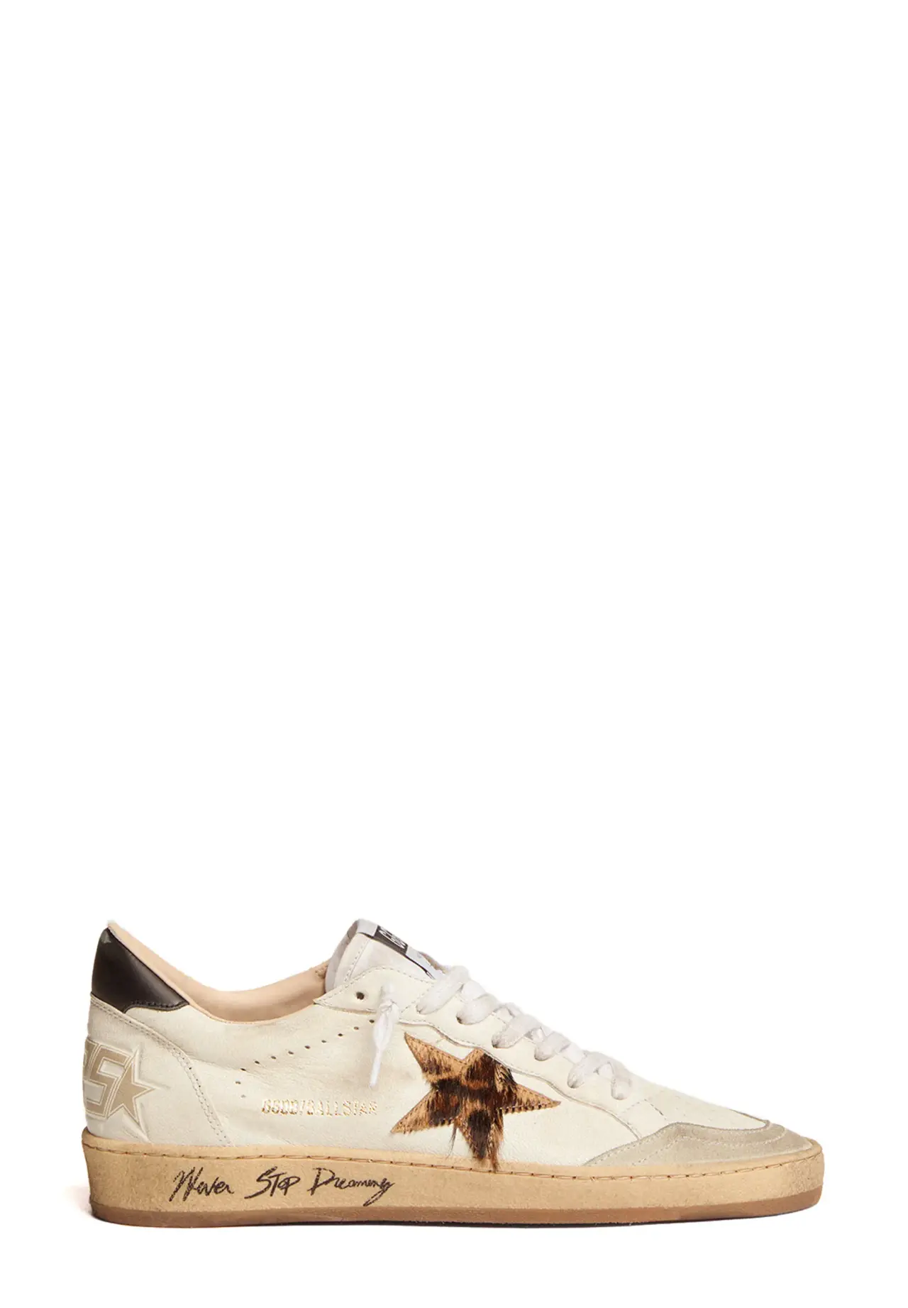 Ball Star sneakers with leopard-print pony skin star and black heel tab