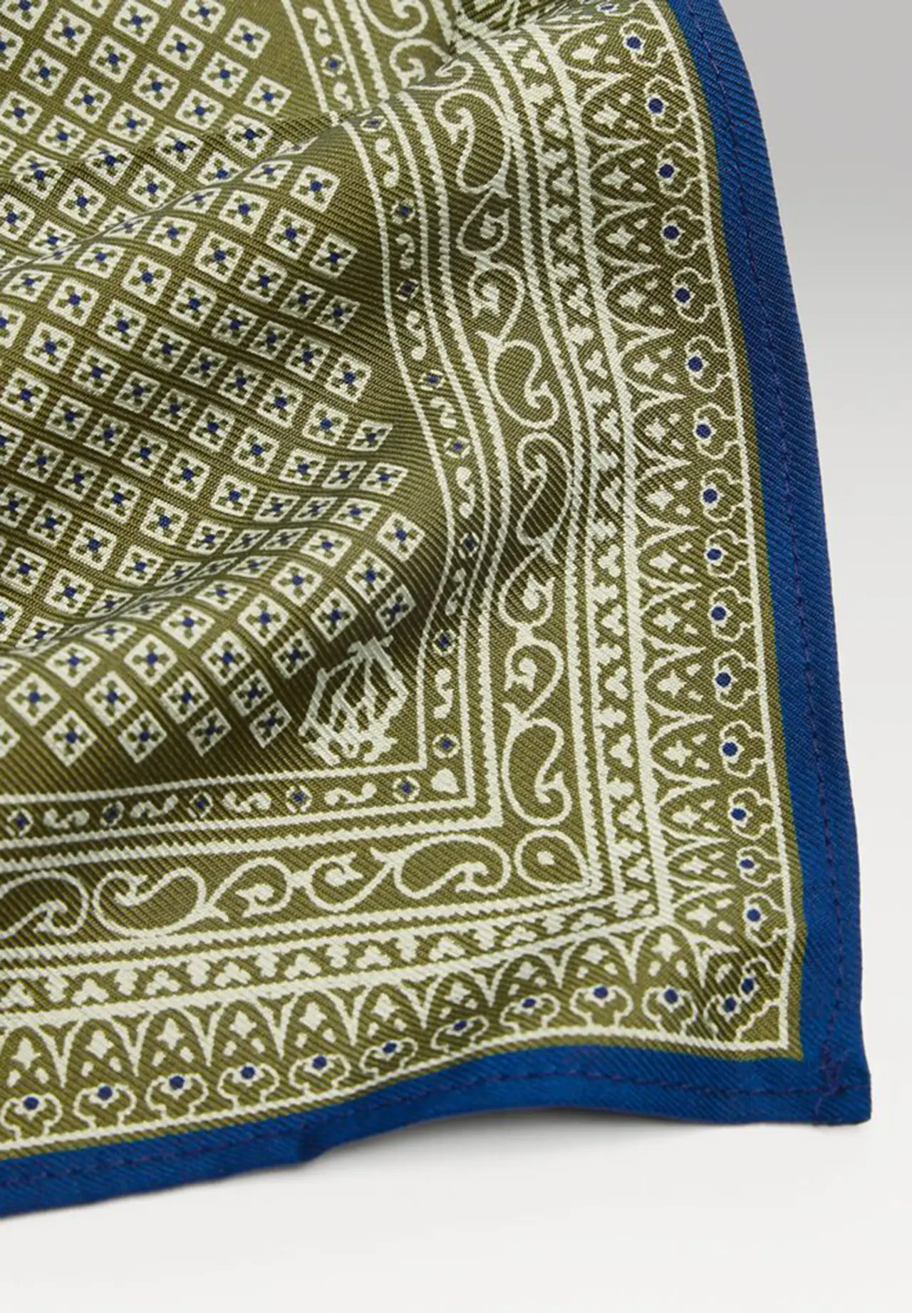 SILK MICRO DIAMOND NEAT SCREEN PRINT POCKET SQUARE