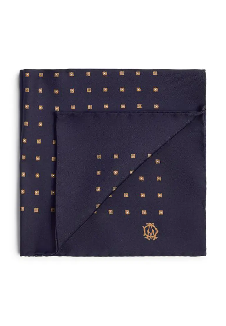 SILK ARCHIVE NEAT PRINT POCKET SQUARE, R