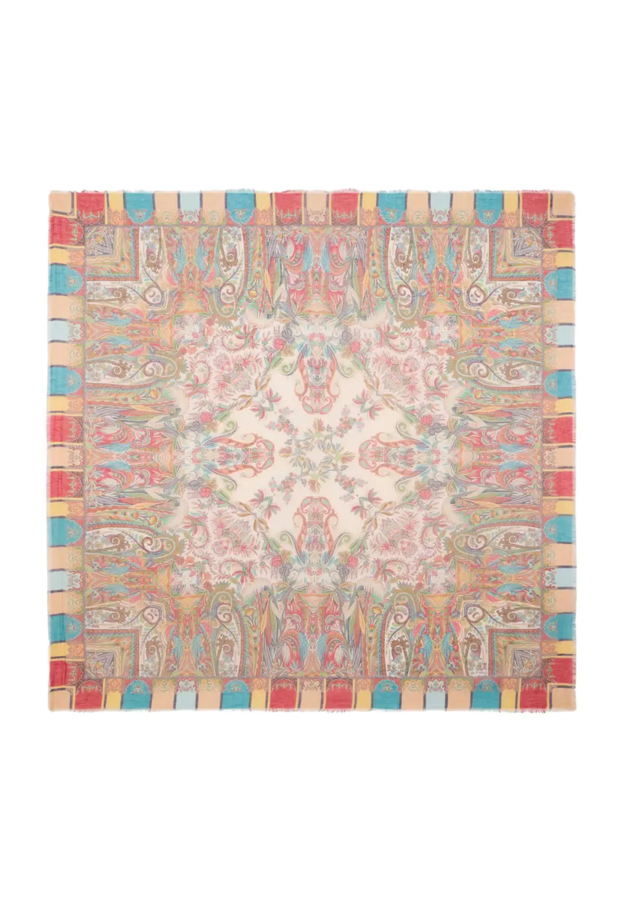  Paisley Botanical Motif Modal-Blend Shawl