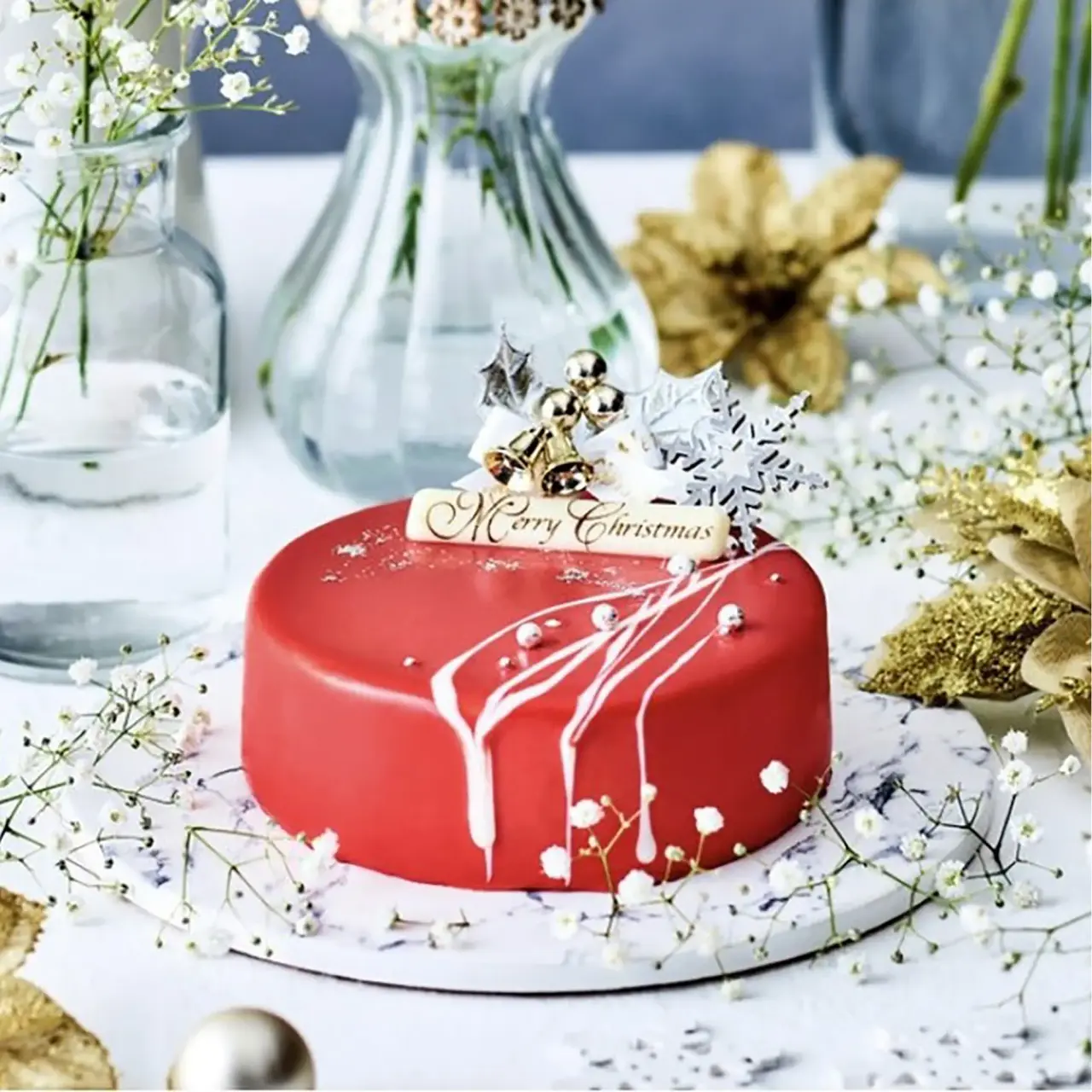 Gâteau Fromage Noël Ruby Chocolate
