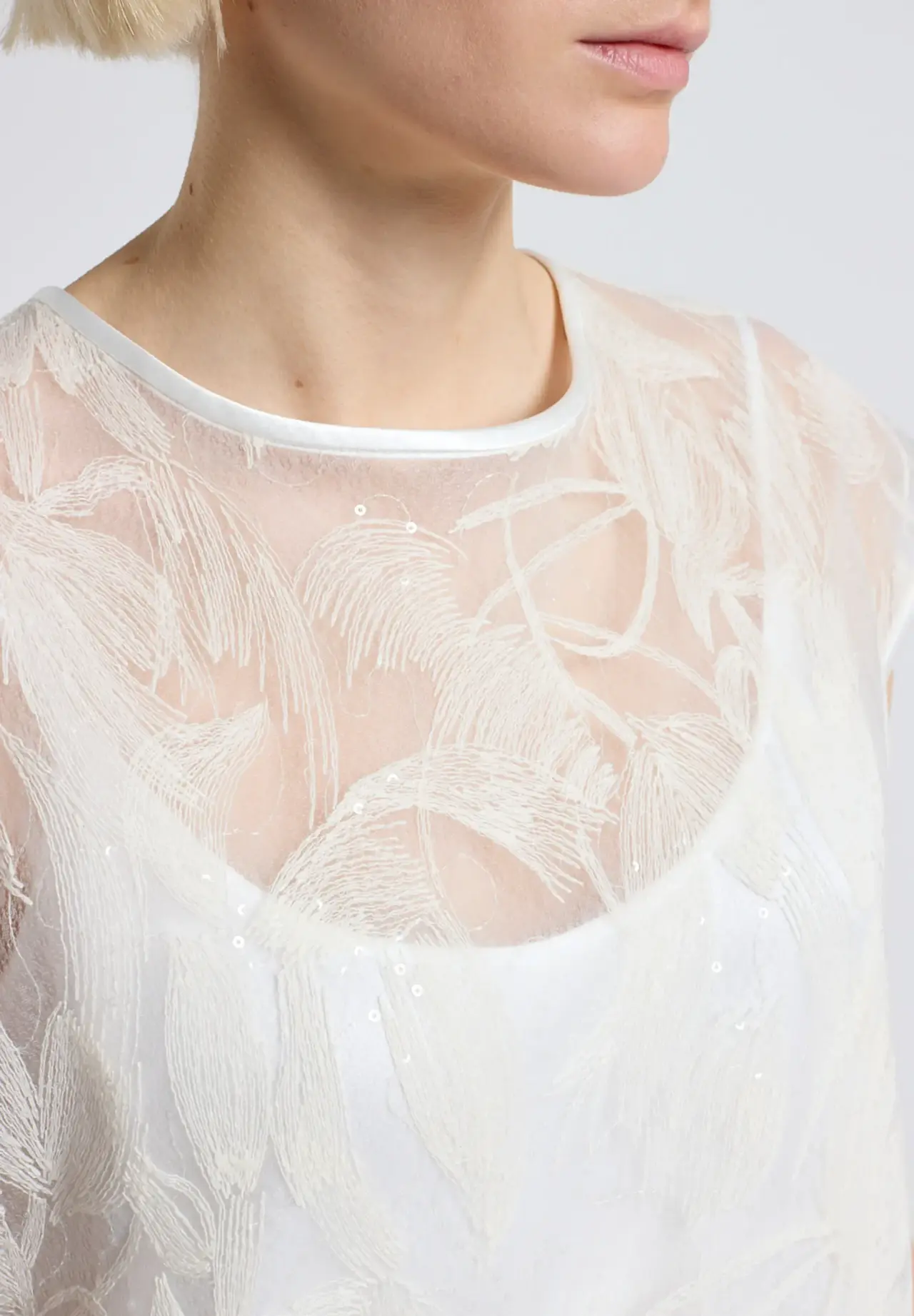 Sequin Leaf Embroidery Dress