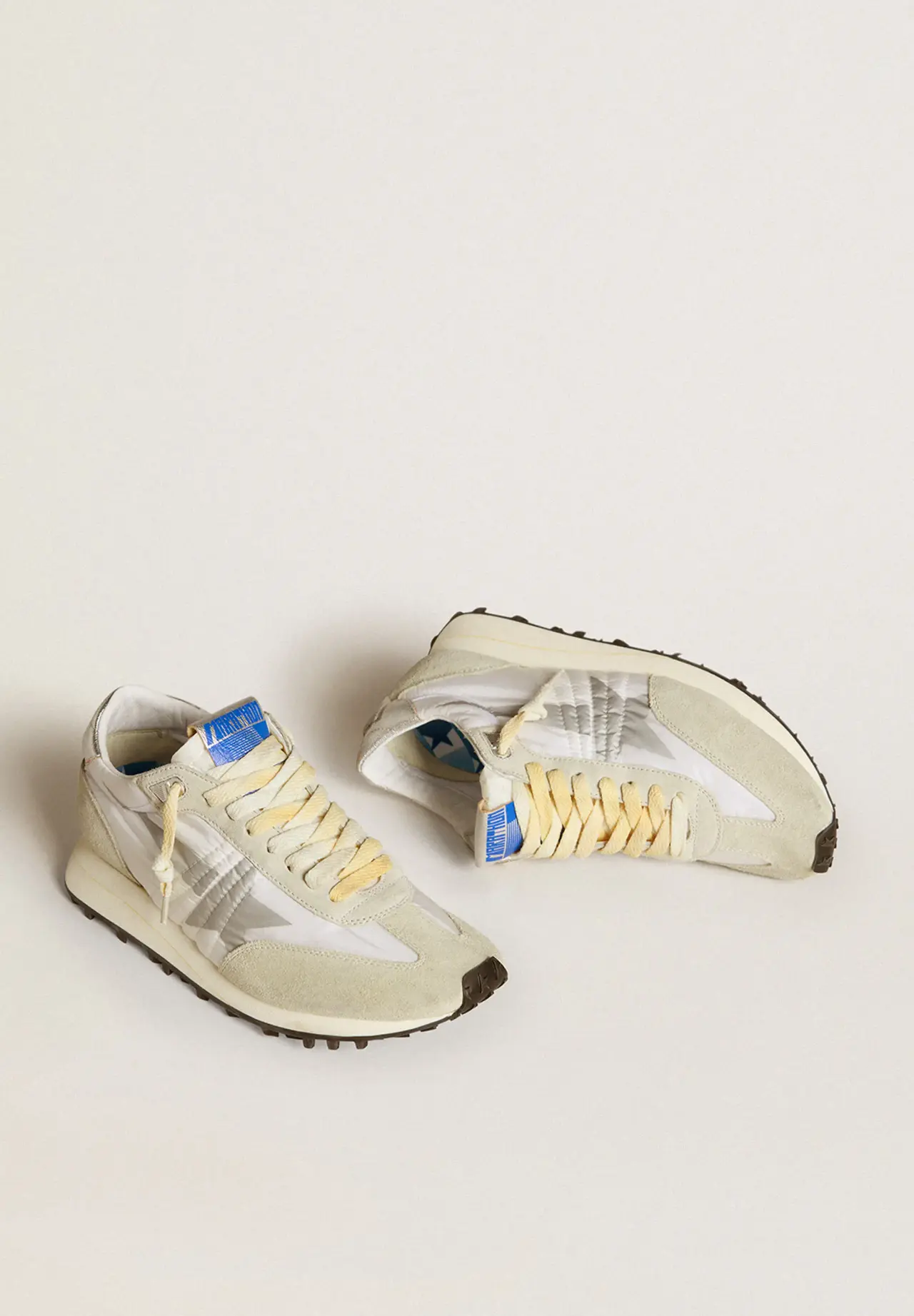 Women's Marathon sneakers with white nylon upper and silver star