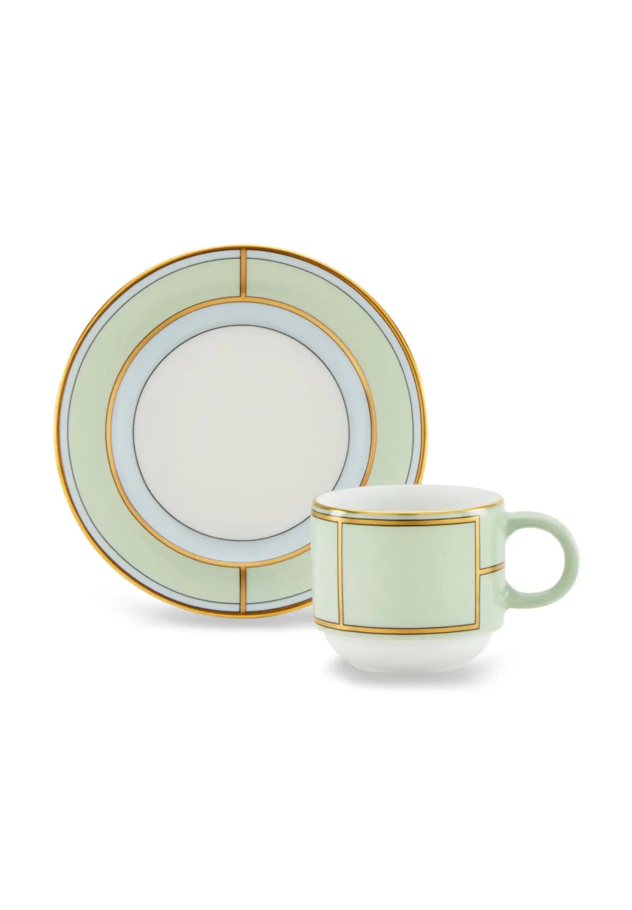 DIVA ROSA & VERDE / Coffee Cup & Saucer Pair Set