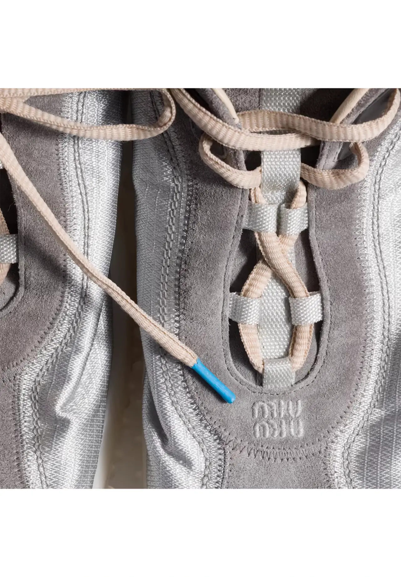 Bubble Technical Fabric and Suede Sneakers