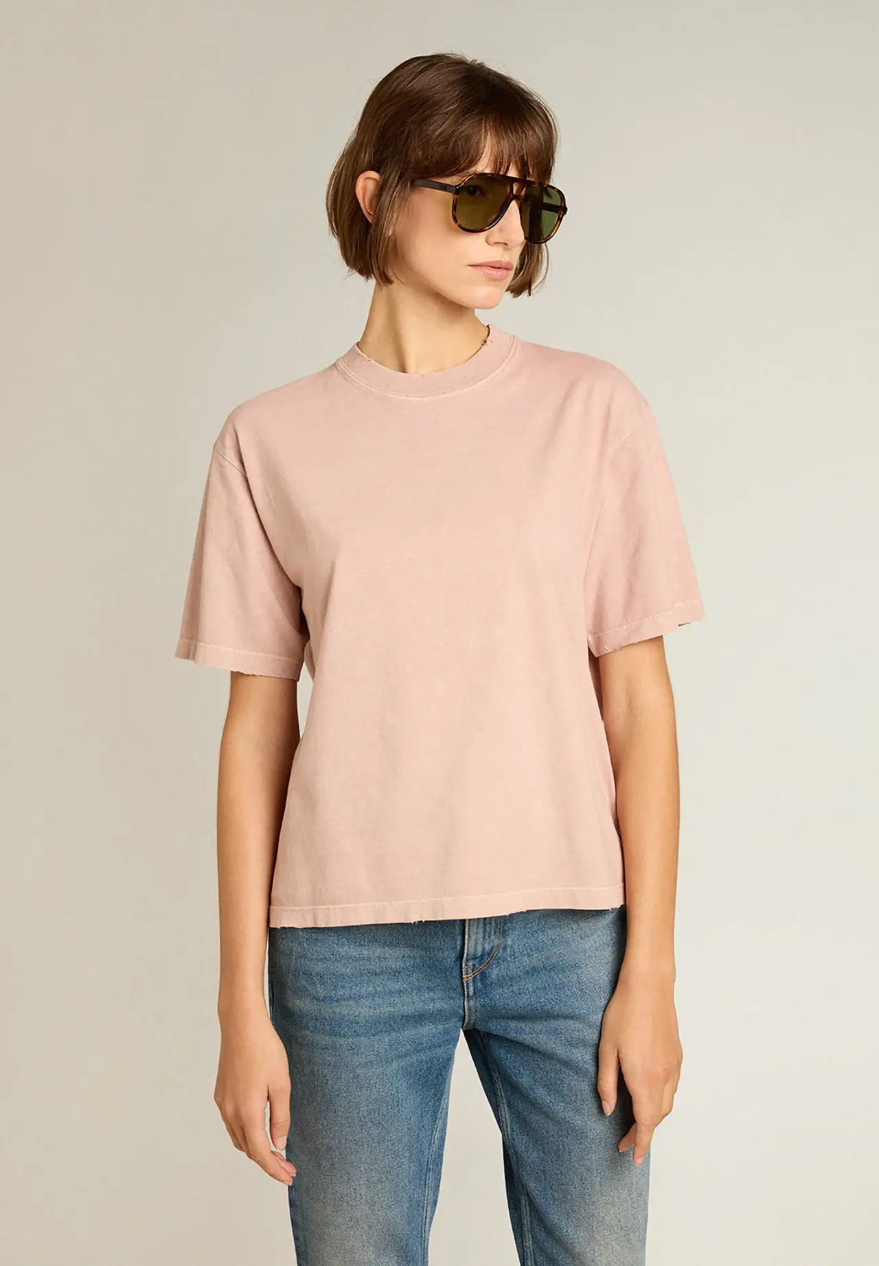 Tシャツ（パウダーピンク） バックに逆さまのロゴ - Jersey Capsule