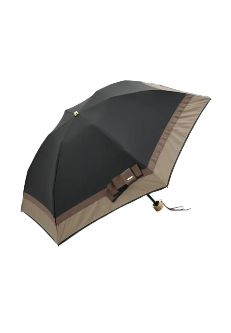 【 Beaurance （ビューランス）】サマーシールド　リボン切り継ぎ加工晴雨兼用パラソル傘（折りたたみ）