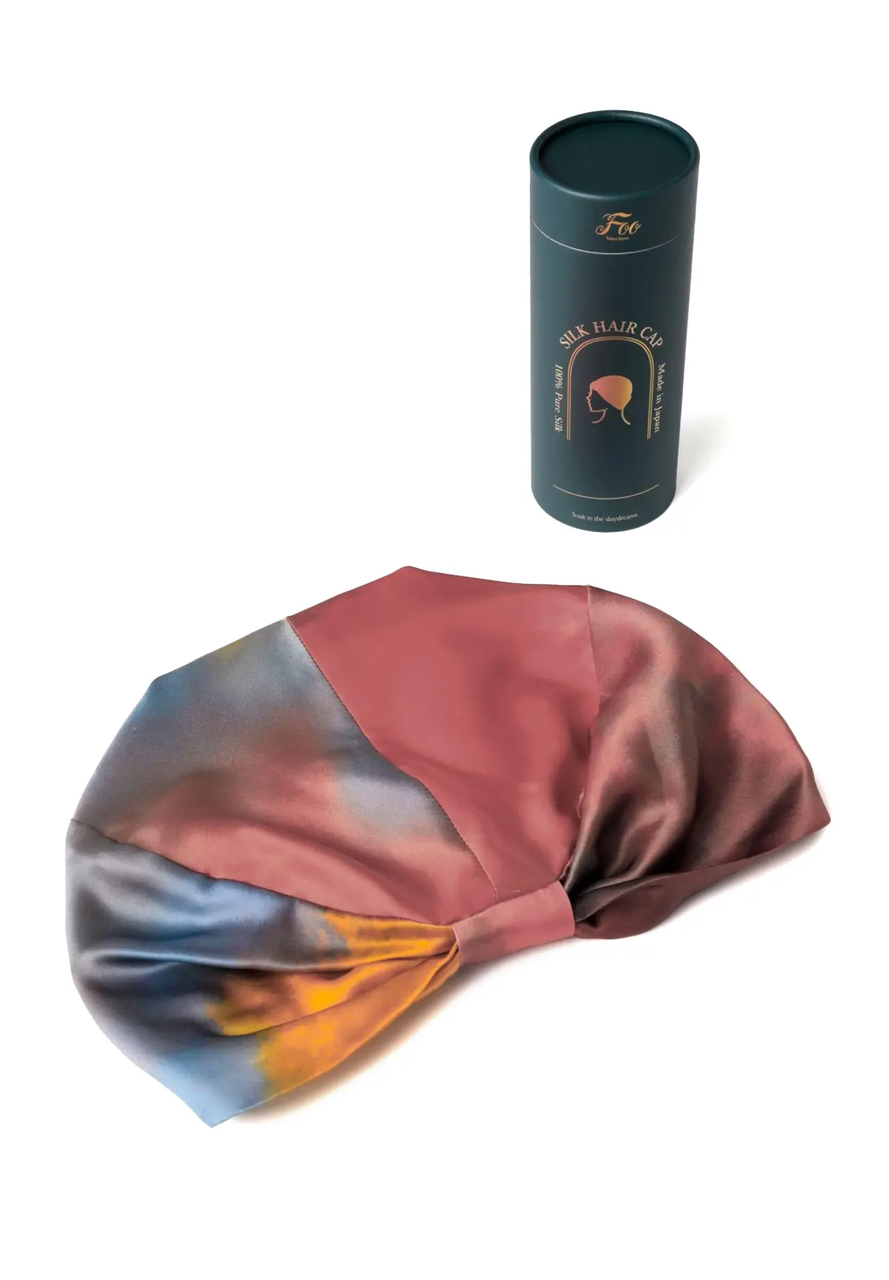 Watercolor silk cap - Evening Glow