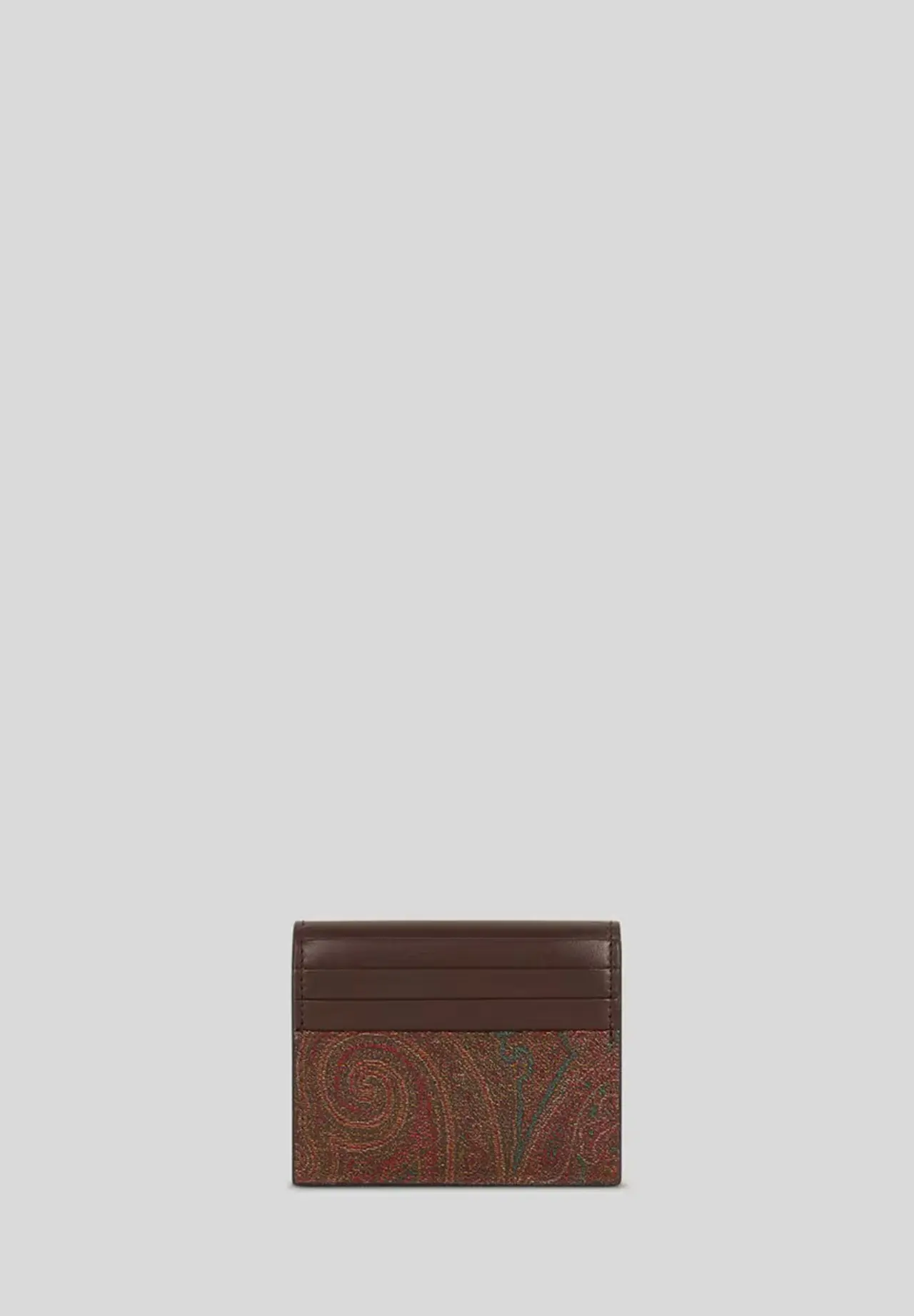 皮革翻盖钮扣佩斯利卡包