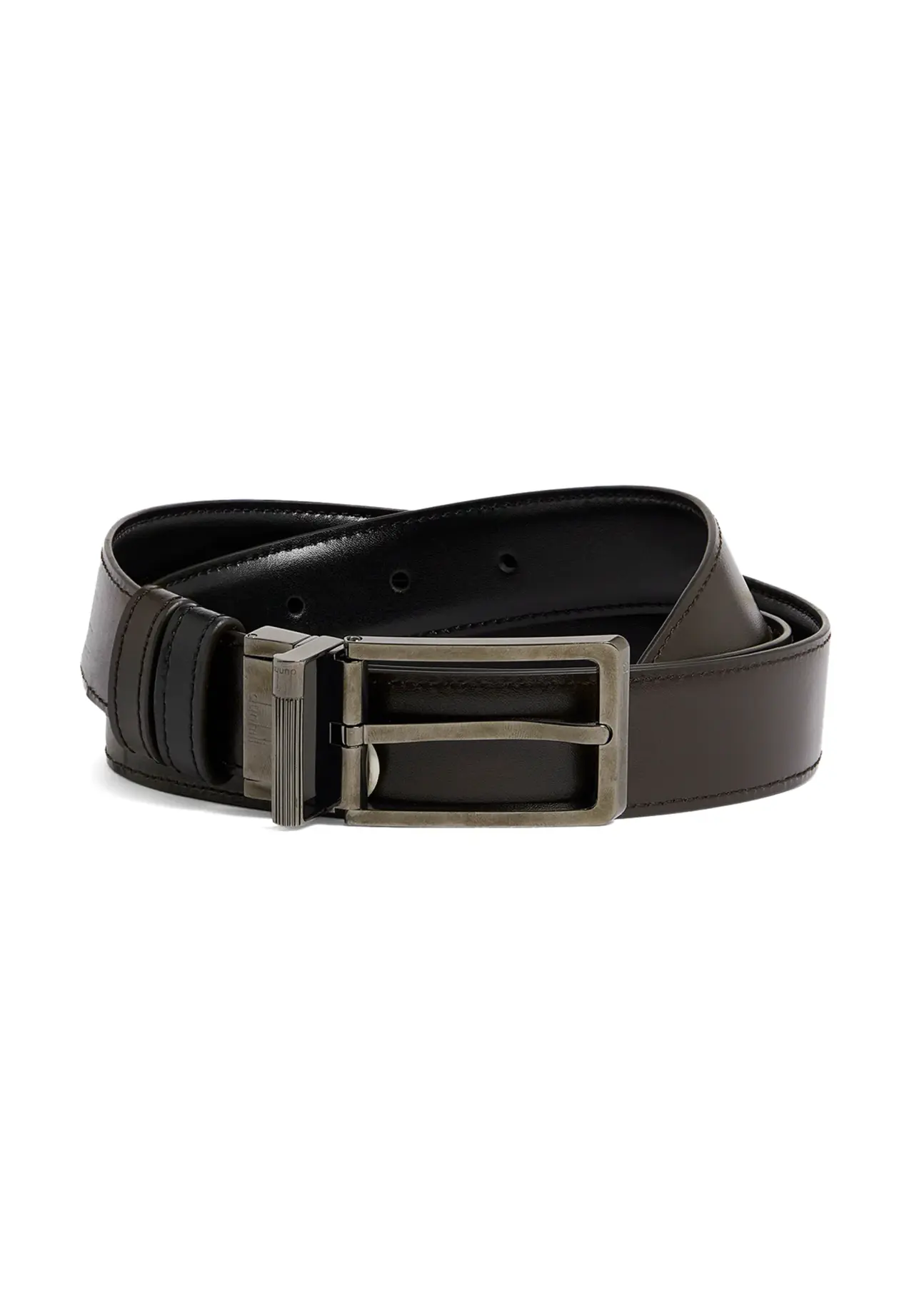 Reversible 30mm Rounded Roller Buckle Smooth Leather Belt
