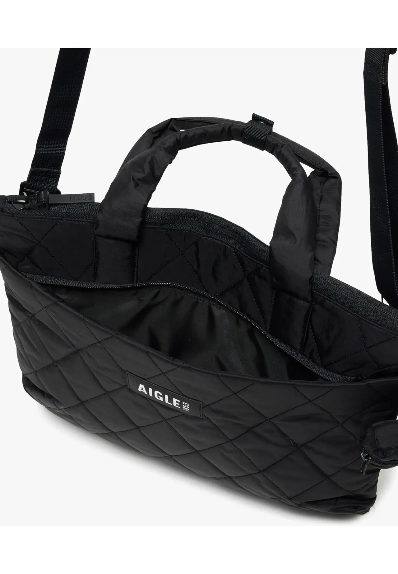 Quilted 2-Way Shoulder Bag with Mini Pouch