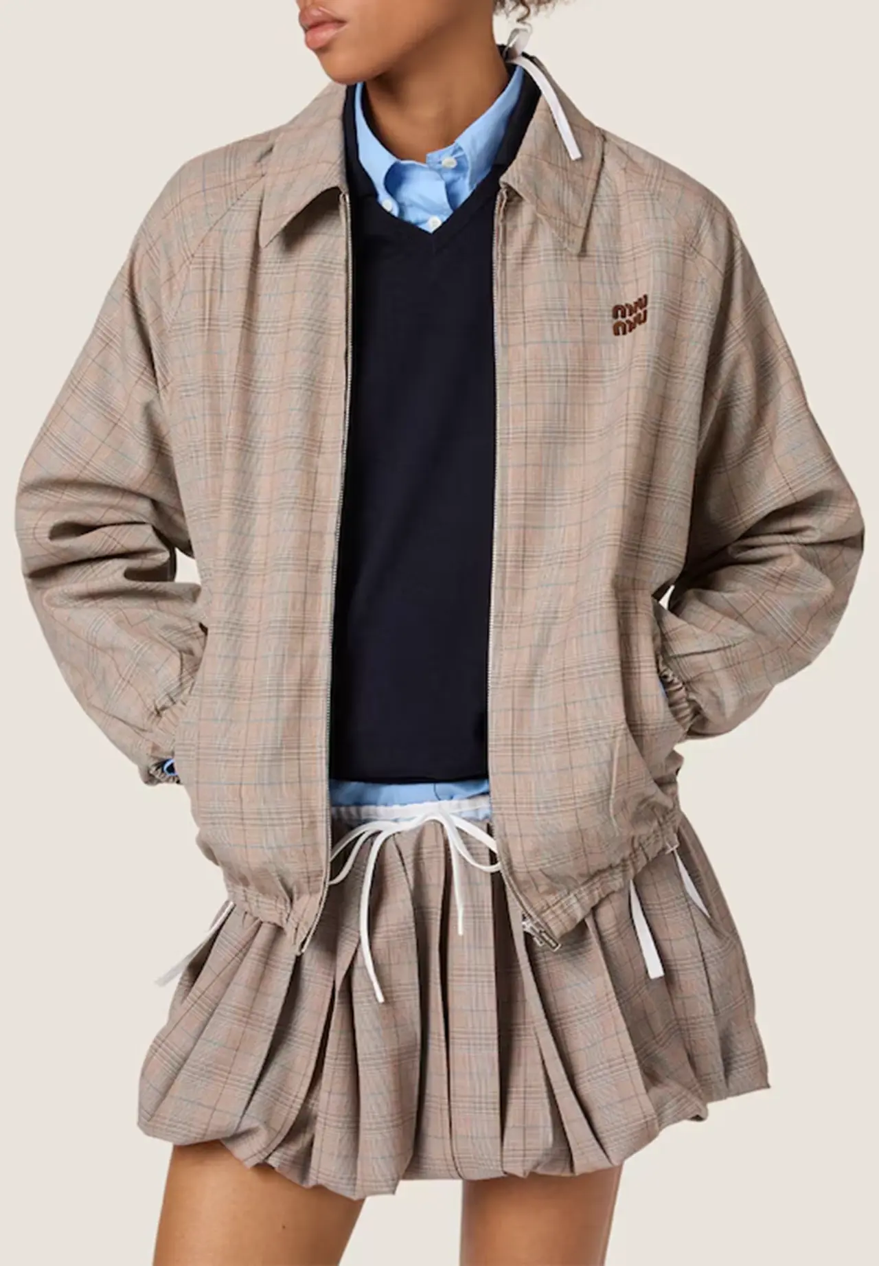 Prince of Wales Check Blouson Jacket