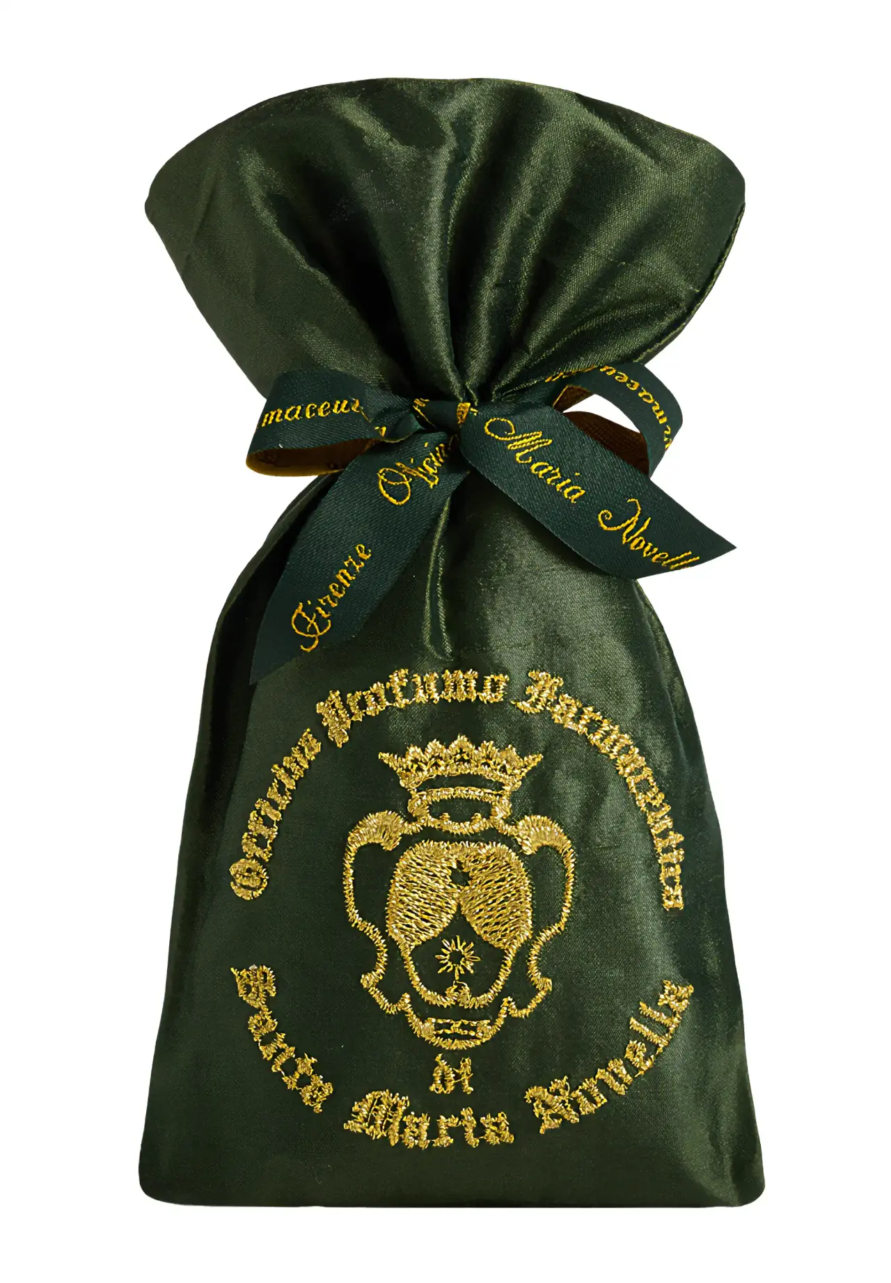 Pot Pourri in Embroidered Silk Sachet Green