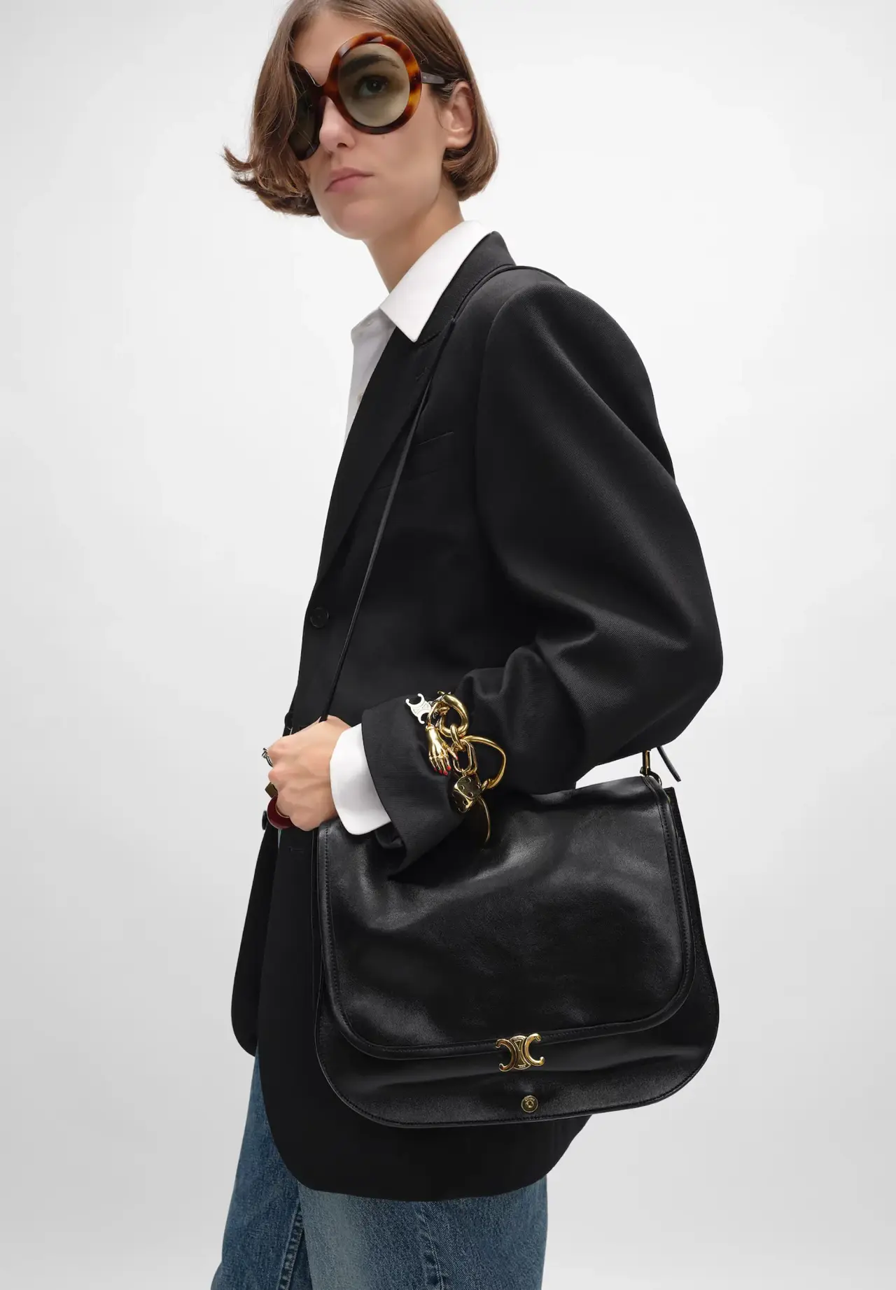 Besace Soft Triomphe / Supple Shiny Lambskin