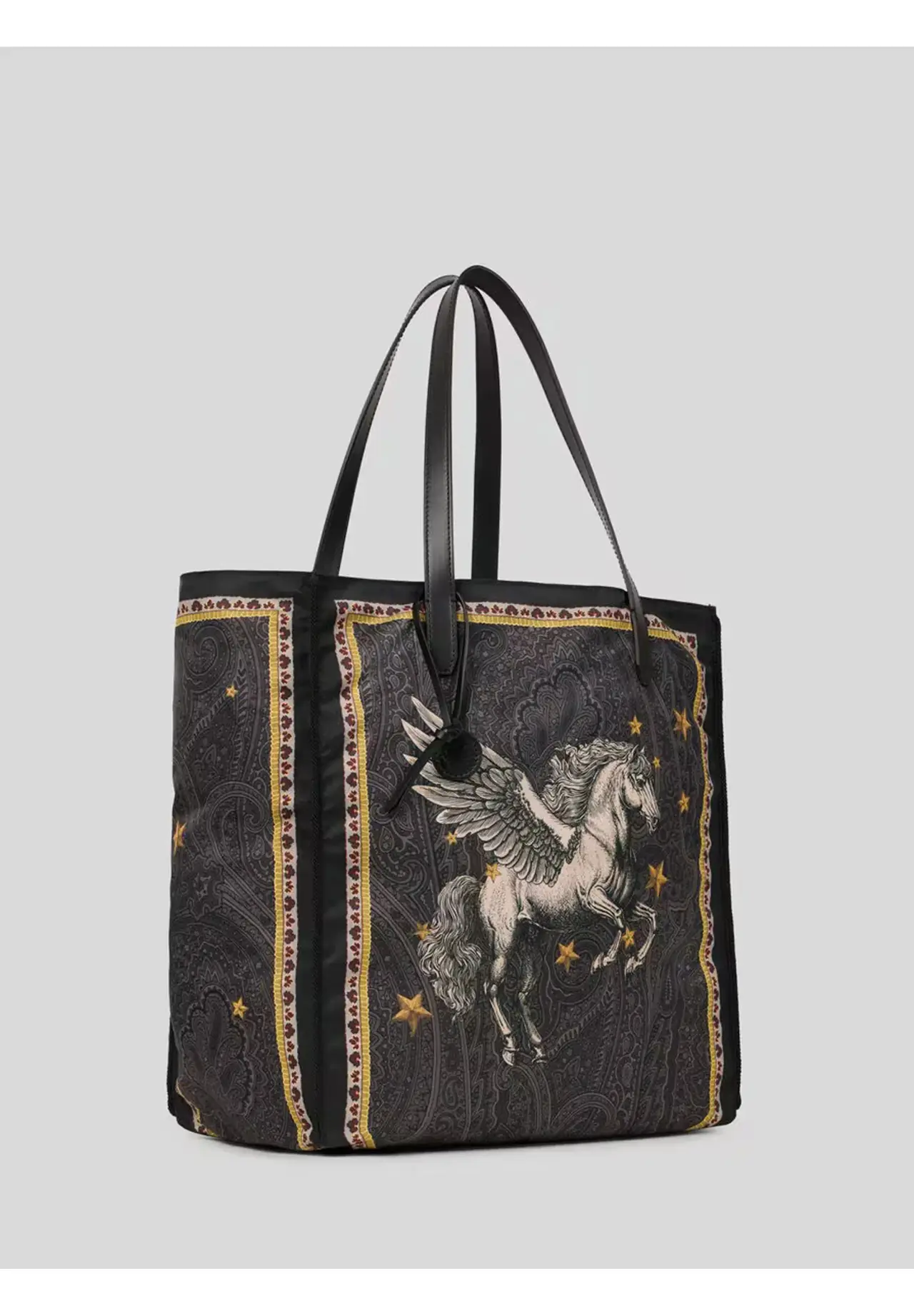  Pegaso Print & Arnica Motif Nylon Tote Bag