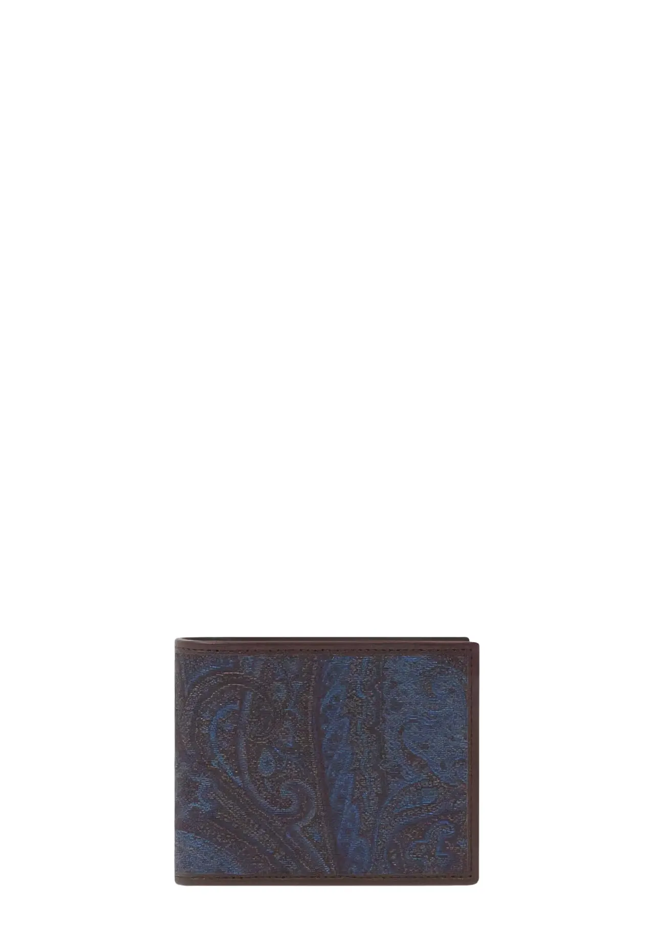 蓝色提花双折钱包（带零钱袋）