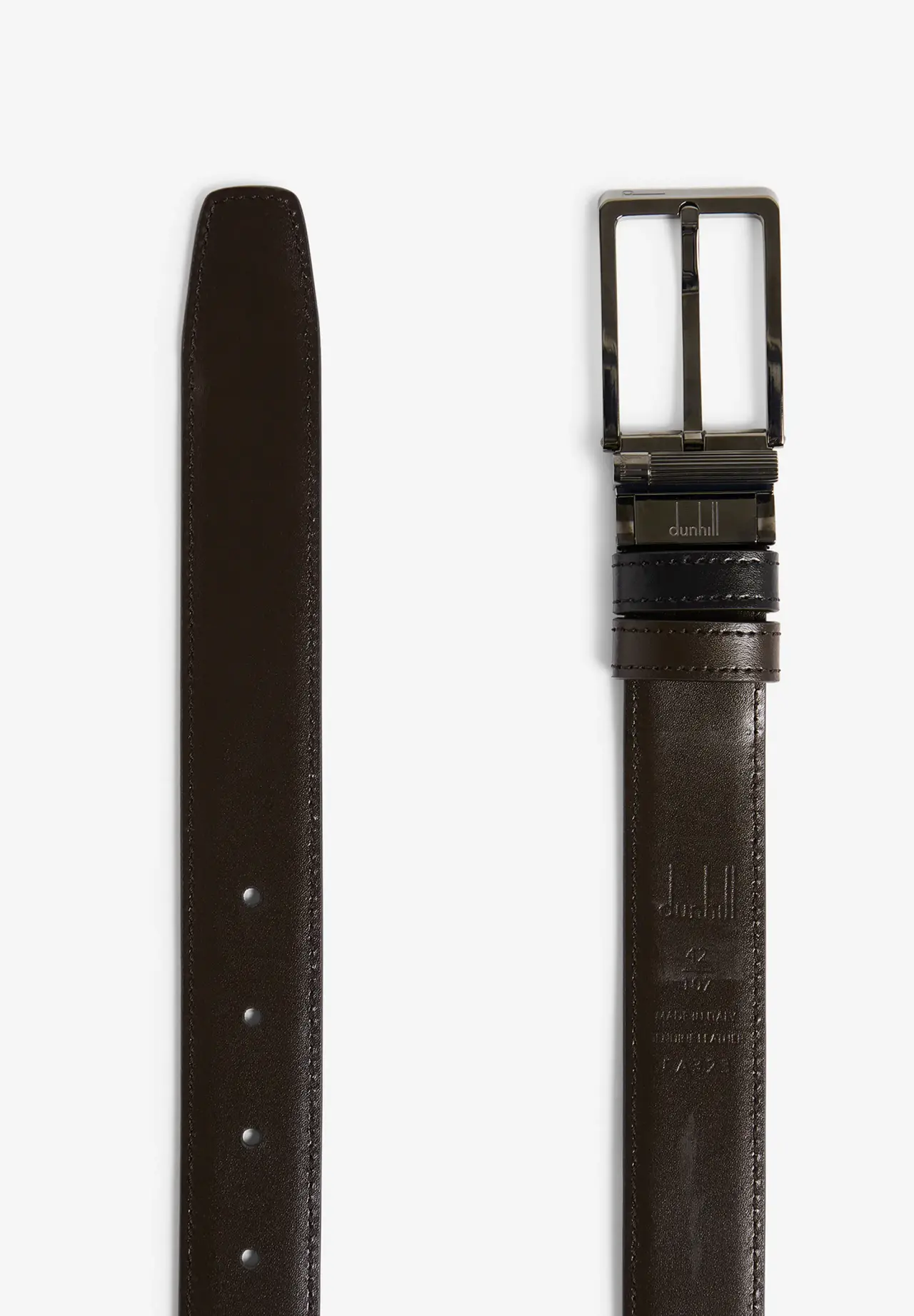 Reversible 30mm Rounded Roller Buckle Smooth Leather Belt
