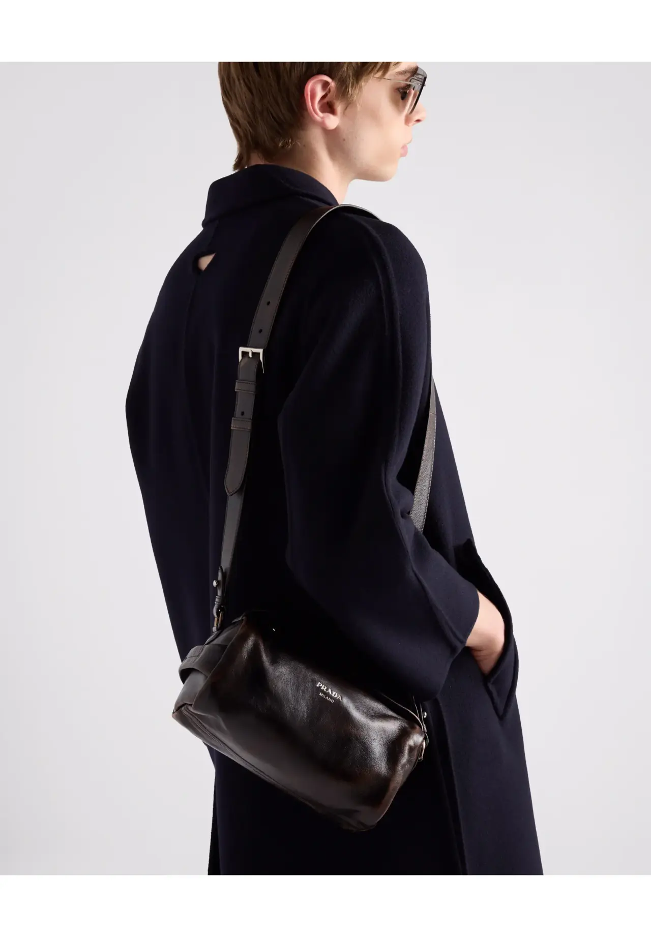 PRADAテスート×ナッパーレザー　ショルダーバッグ　ブラック ナッパレザー ショルダーバッグ | Matsuya Ginza