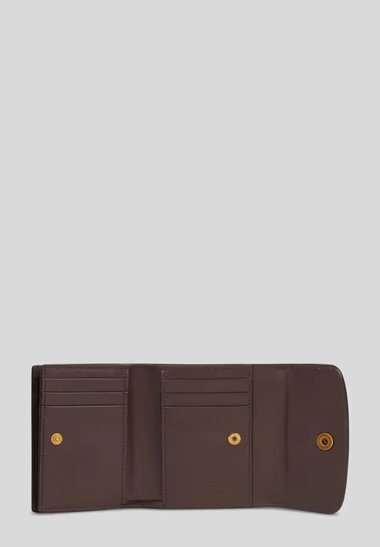 Leather Flap & Coin Button Paisley Wallet (Small)