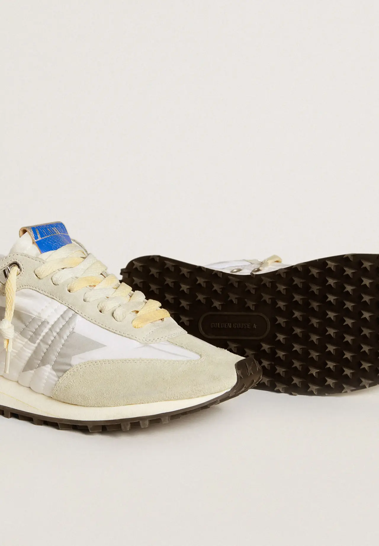 Women's Marathon sneakers with white nylon upper and silver star