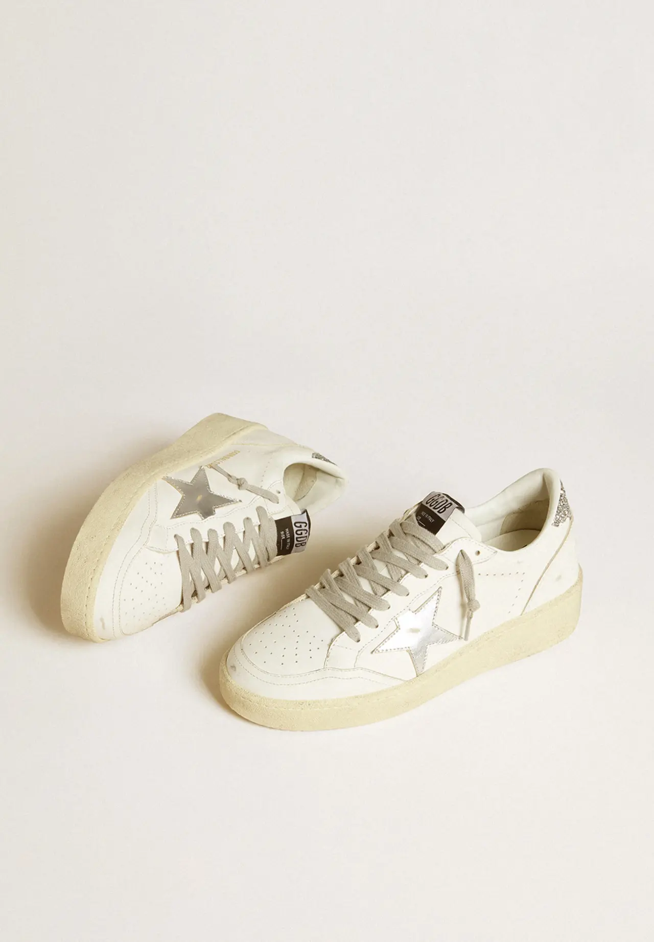 Ball Star レザースター（シルバー）＆グリッターヒールタブ（シルバー）