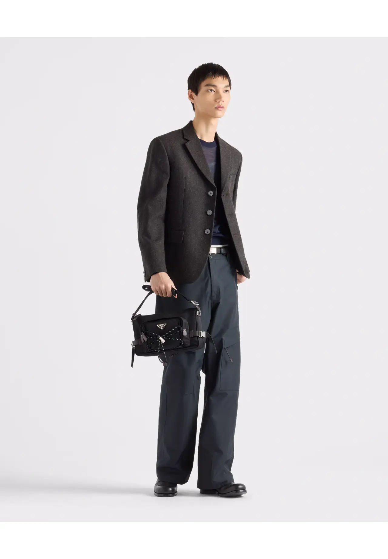 Prada Speedlock Re-Nylon × 皮革单肩包
