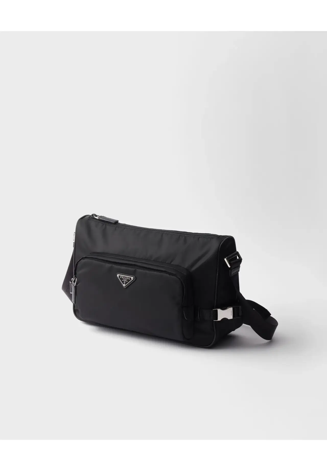 ラージ Re-Nylon x サフィアーノレザー ショルダーバッグ