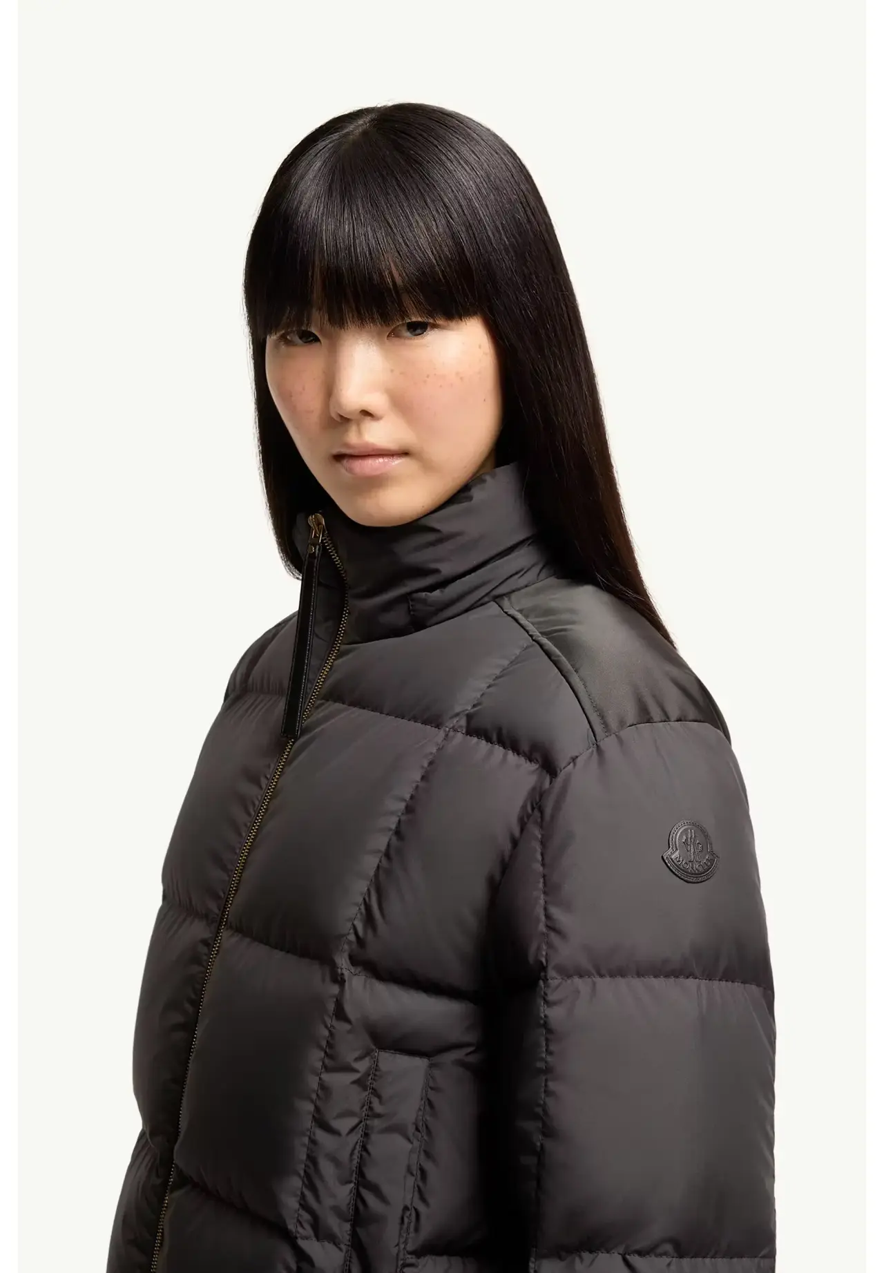 Legerete 方格绗缝连帽短款羽绒服