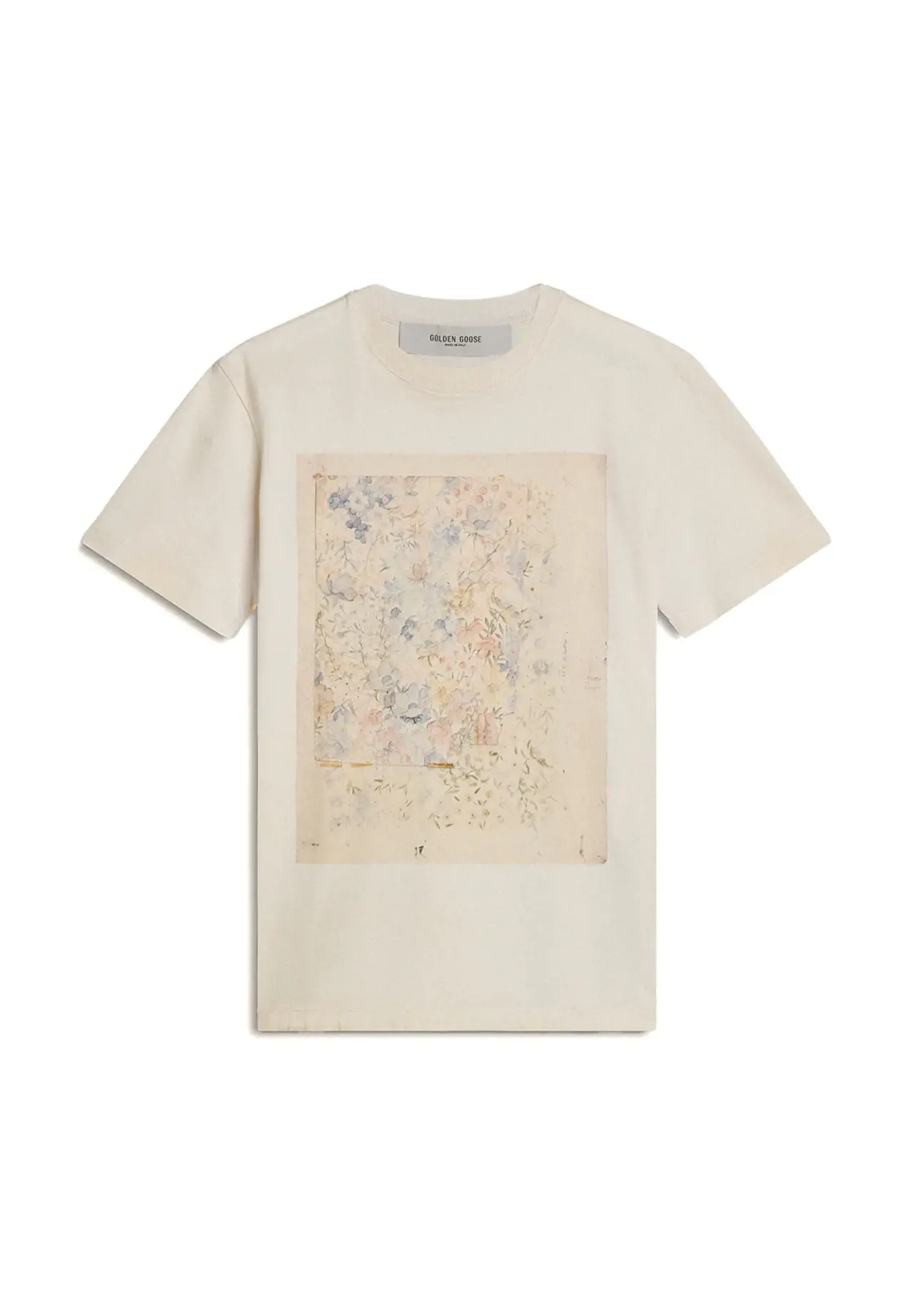 Women's T-Shirt (White) with Floral Print