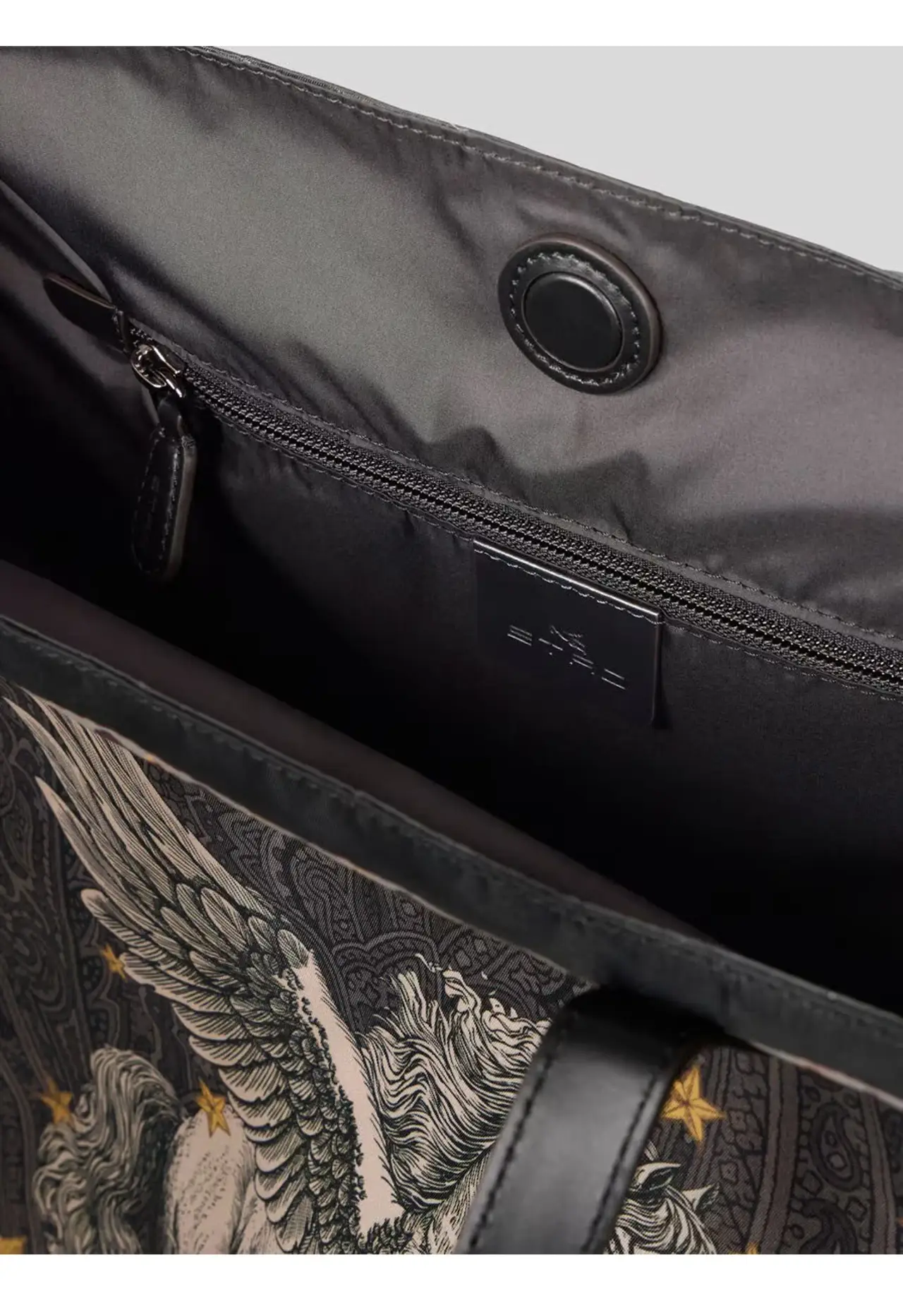 Pegaso Print & Arnica Motif Nylon Tote Bag