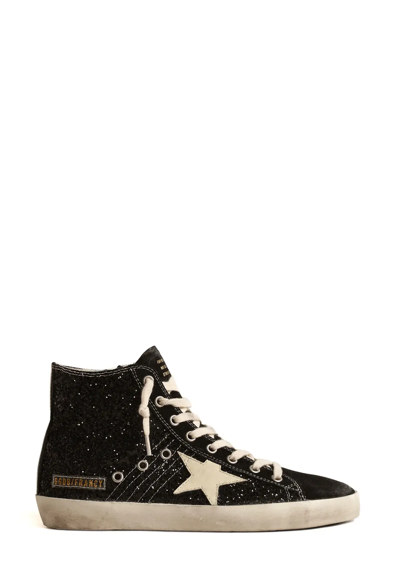 Limited Edition Francy Penstar sneakers with ivory glitter star and black heel tab