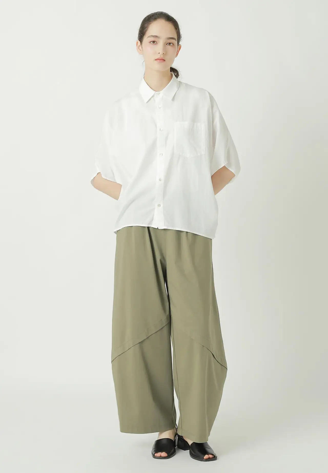 (S)DRAPE BROAD CLOTH SHIRT