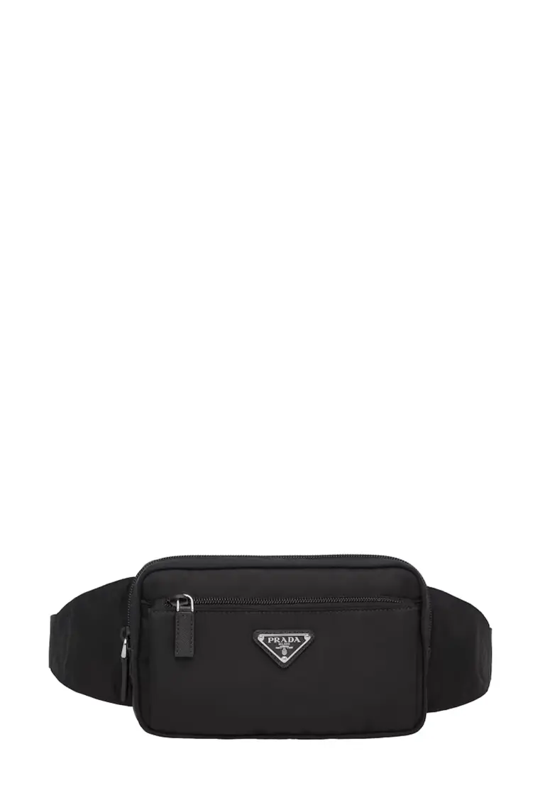 Re-Nylon and Saffiano Leather Belt Bag