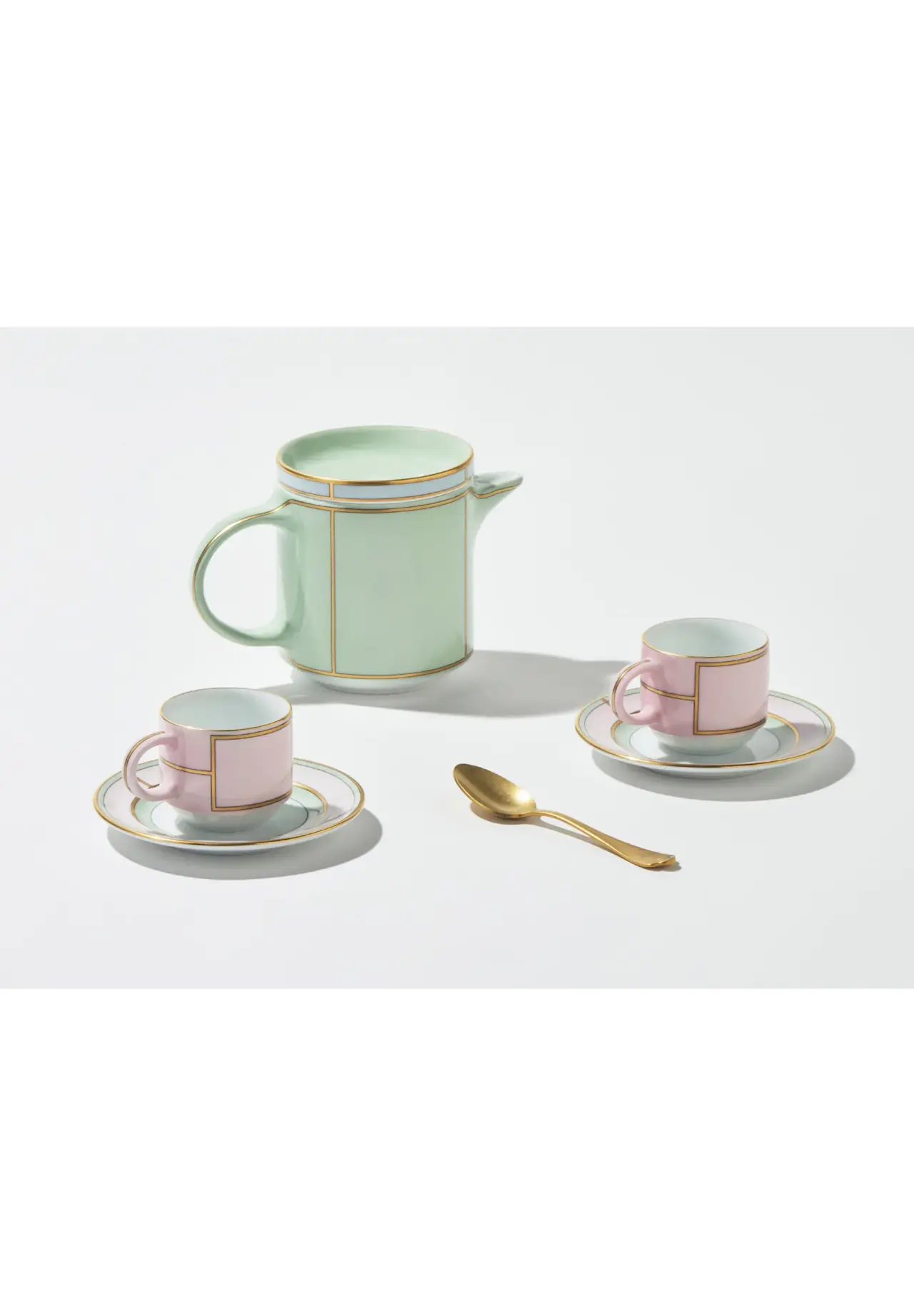 DIVA ROSA & VERDE / Coffee Cup & Saucer Pair Set