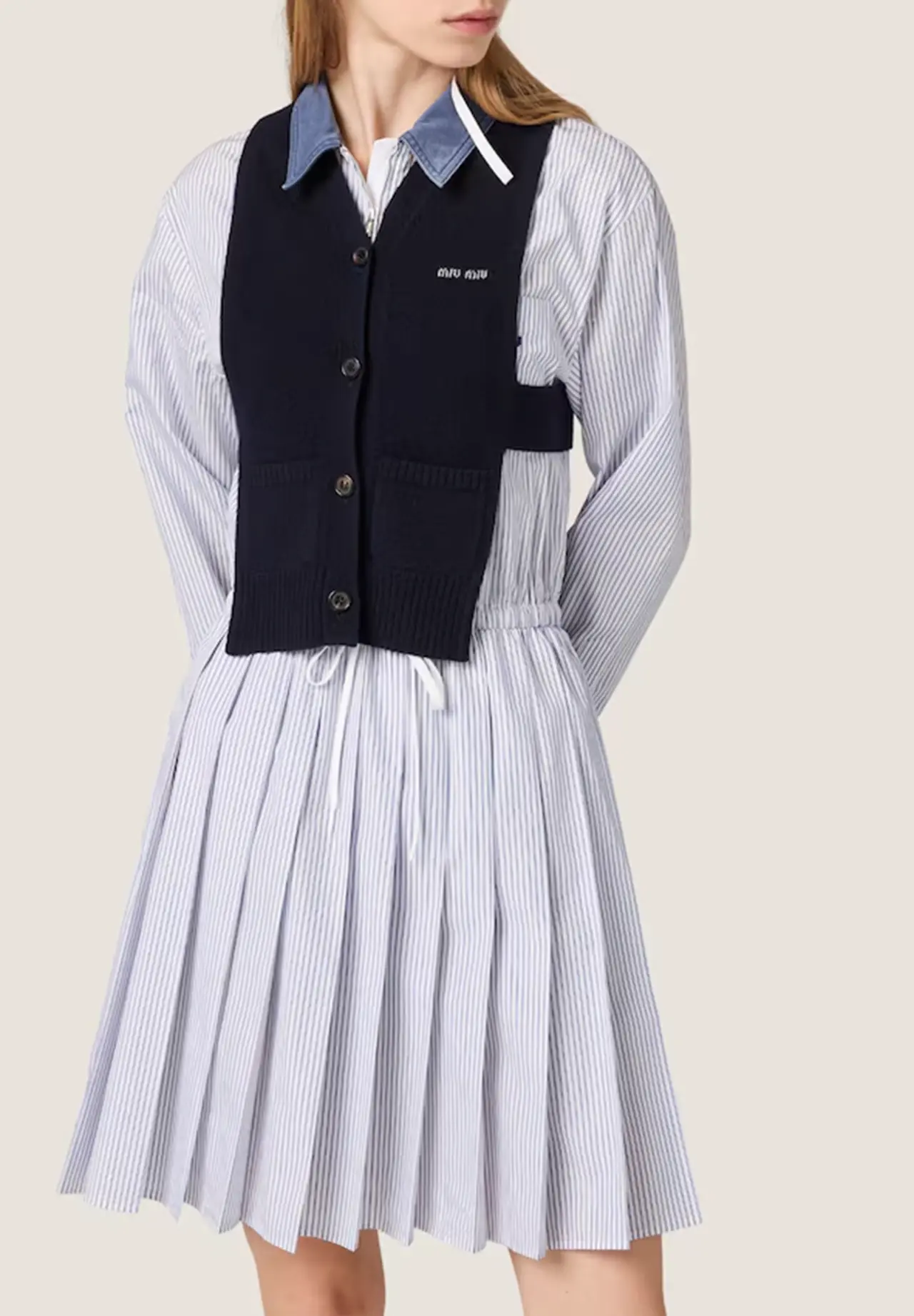 Striped Poplin Dress
