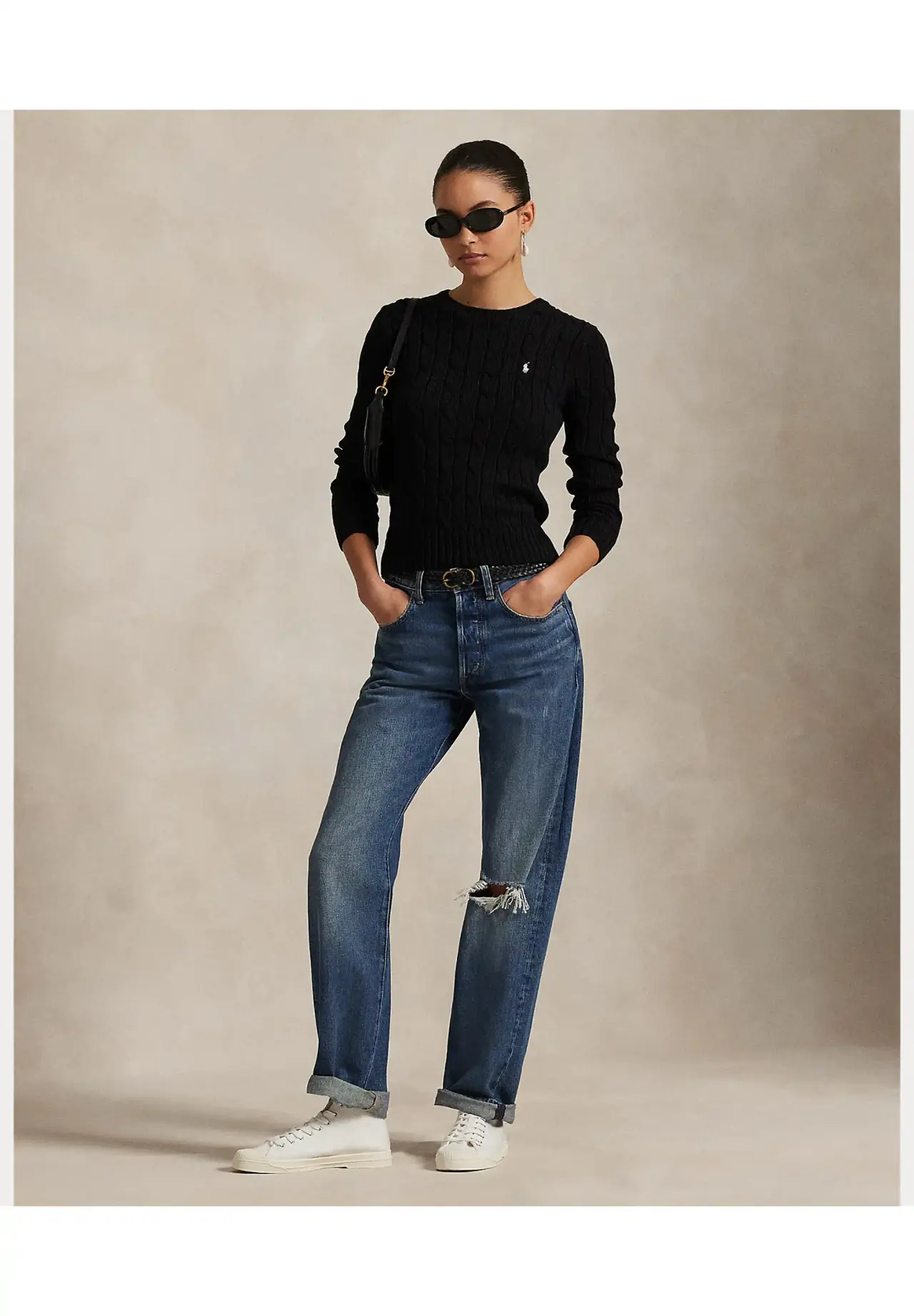 POLO RALPH LAUREN ケーブルニット コットン クルーネック セーター