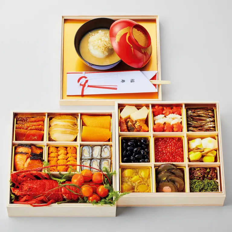 Special Two-tier Osechi (with Kyoto White Miso Ozoni)