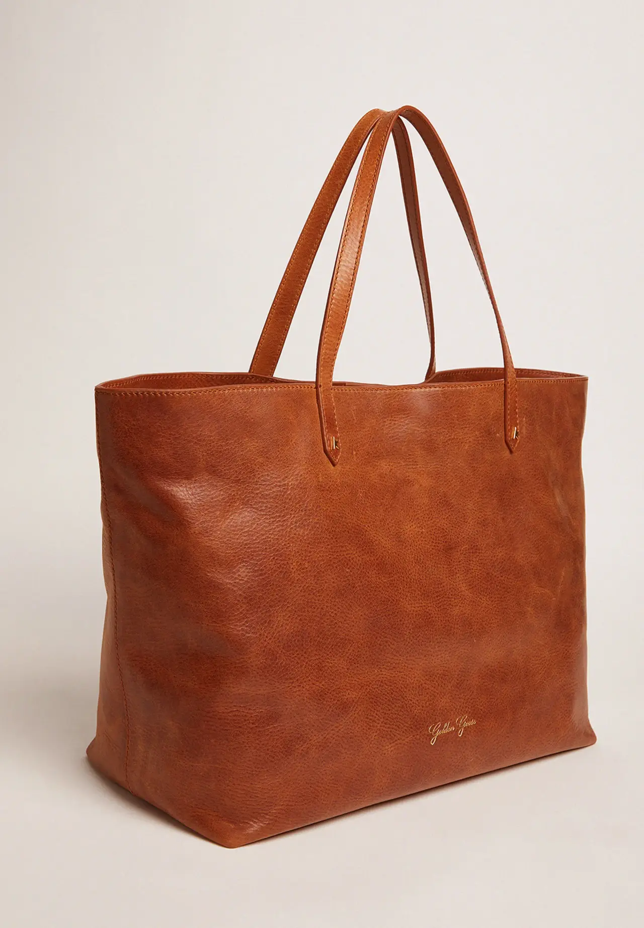 Pasadena Bag シャイニー ハンマードレザー（タン） フロントロゴ