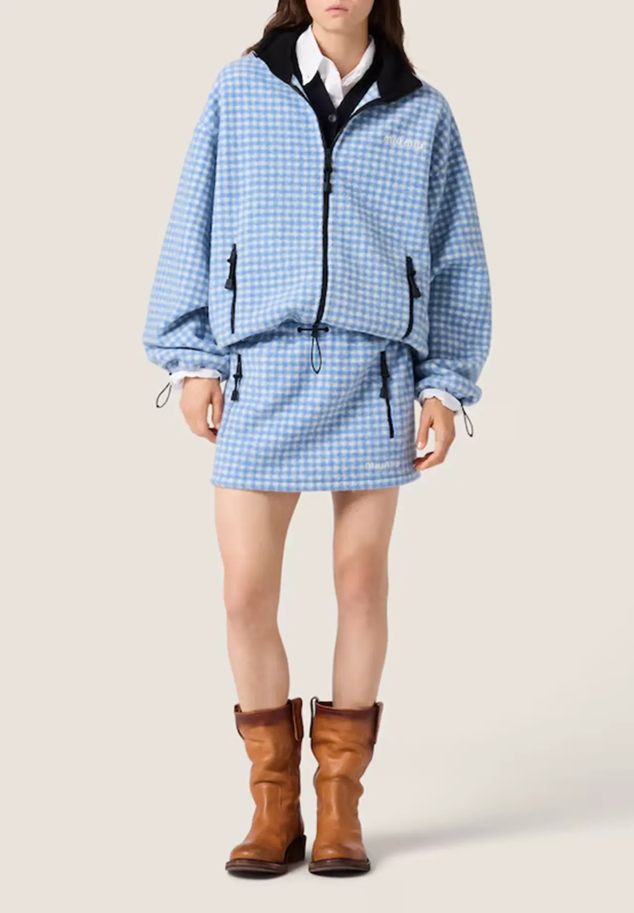 Gingham Fleece Jacket