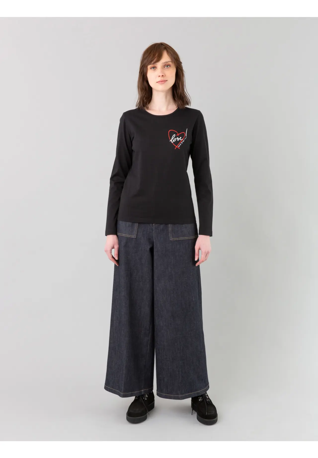 denim wide pants