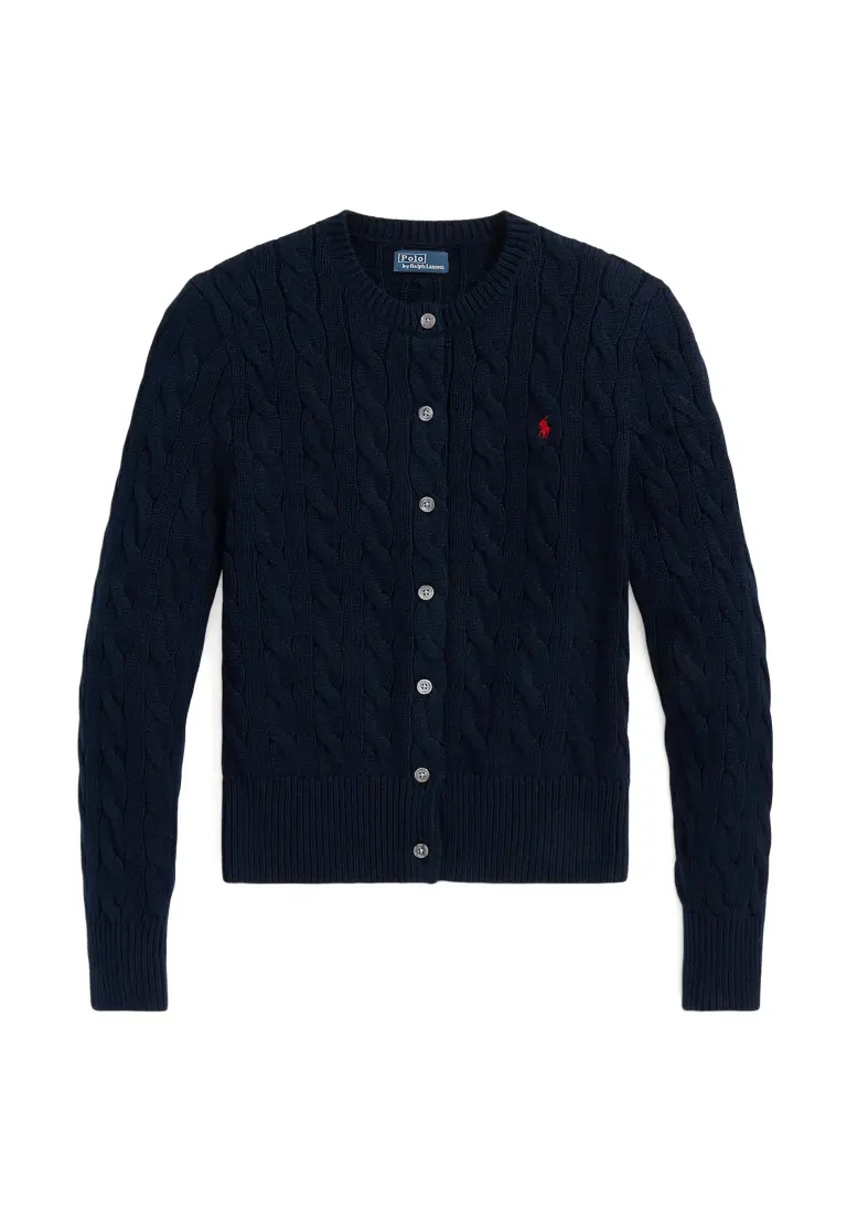 POLO RALPH LAUREN ケーブルニット コットン クルーネック カーディガン